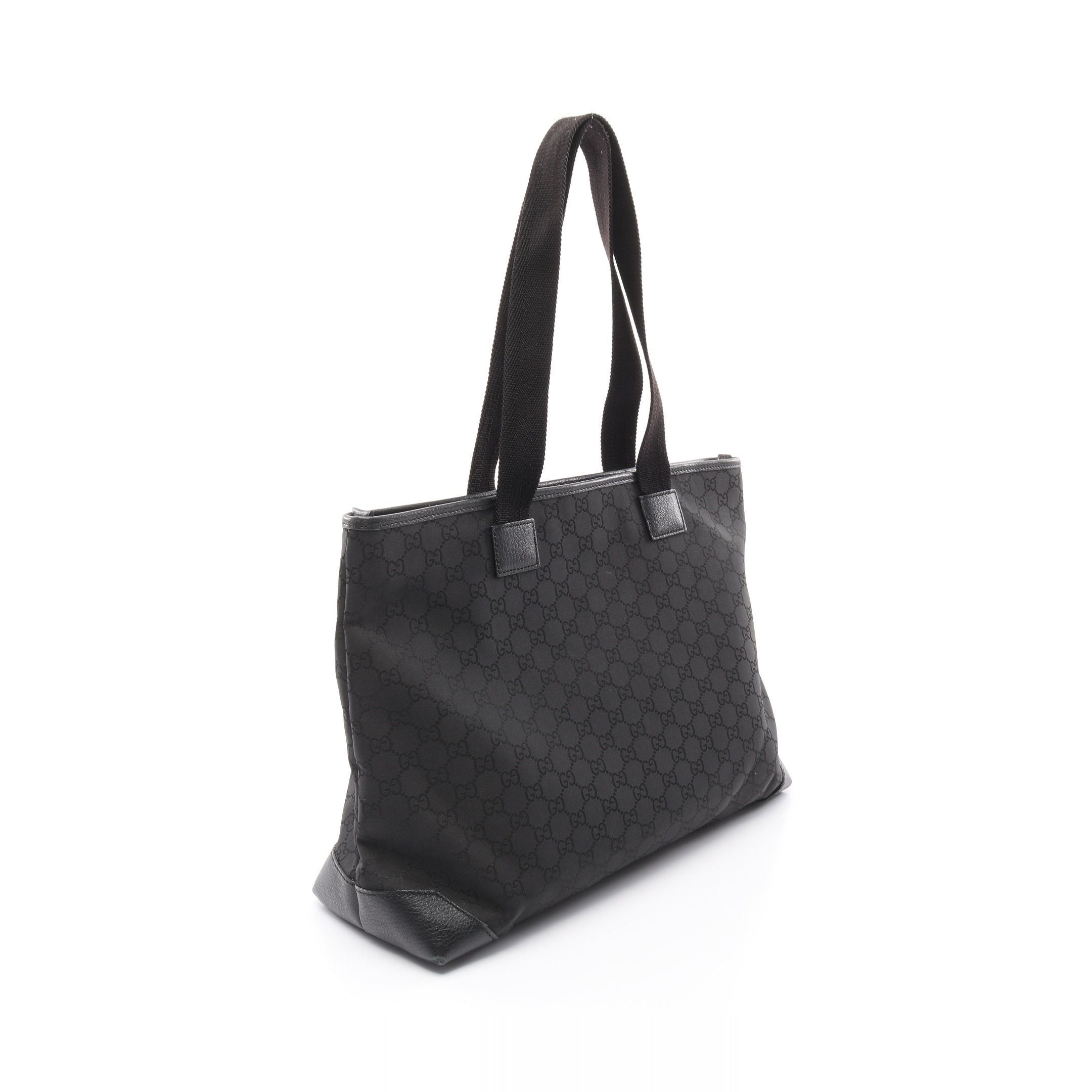 Gucci Gucci Gg Pattern Shoulder Bag Tote Nylon Leather Black Size ONE SIZE - 2 Thumbnail