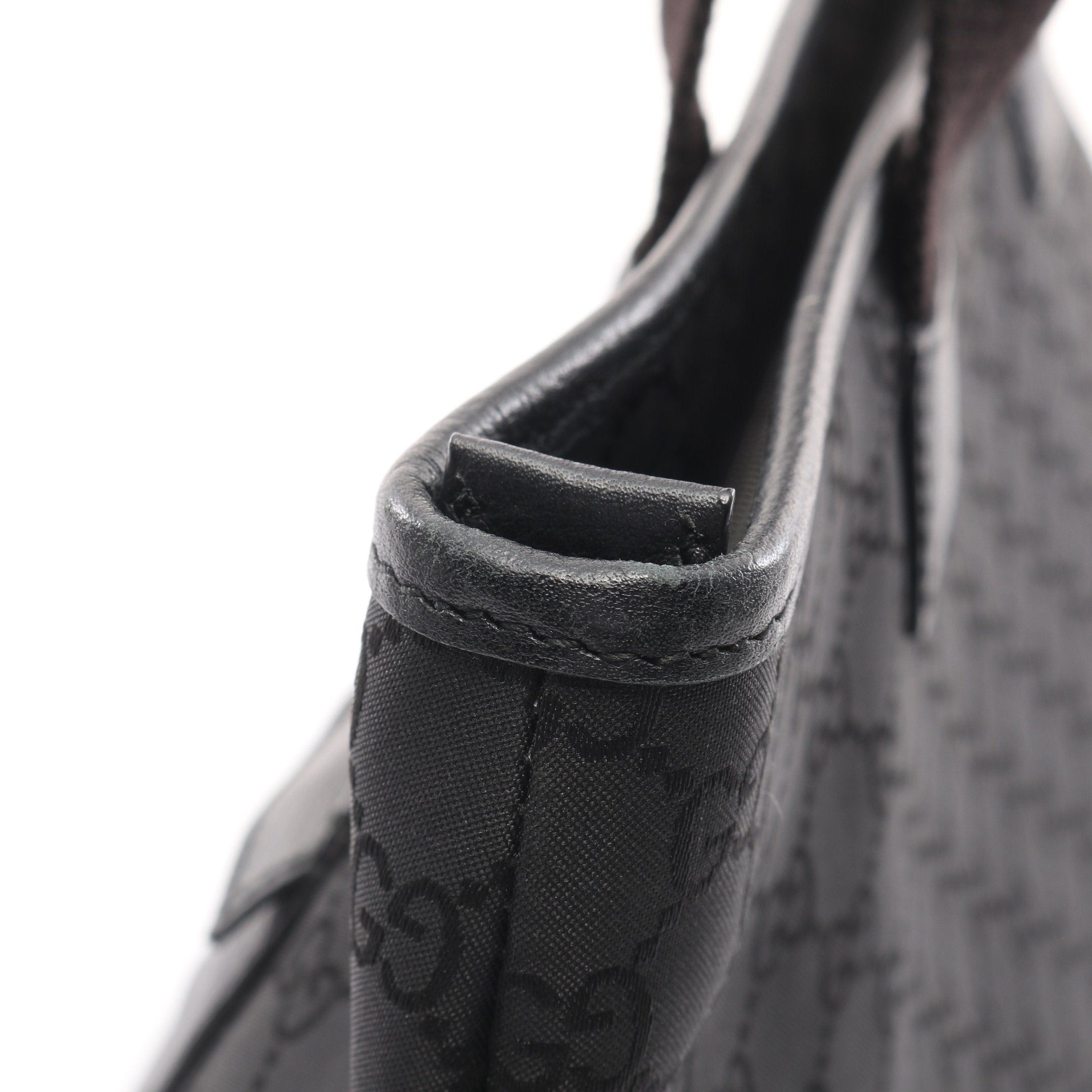 Gucci Gucci Gg Pattern Shoulder Bag Tote Nylon Leather Black Size ONE SIZE - 6 Thumbnail