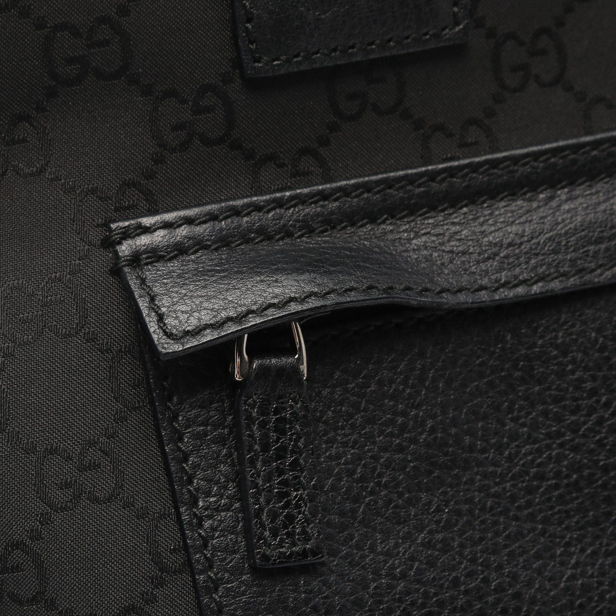 Gucci Gucci Gg Pattern Shoulder Bag Tote Nylon Leather Black Size ONE SIZE - 7 Thumbnail