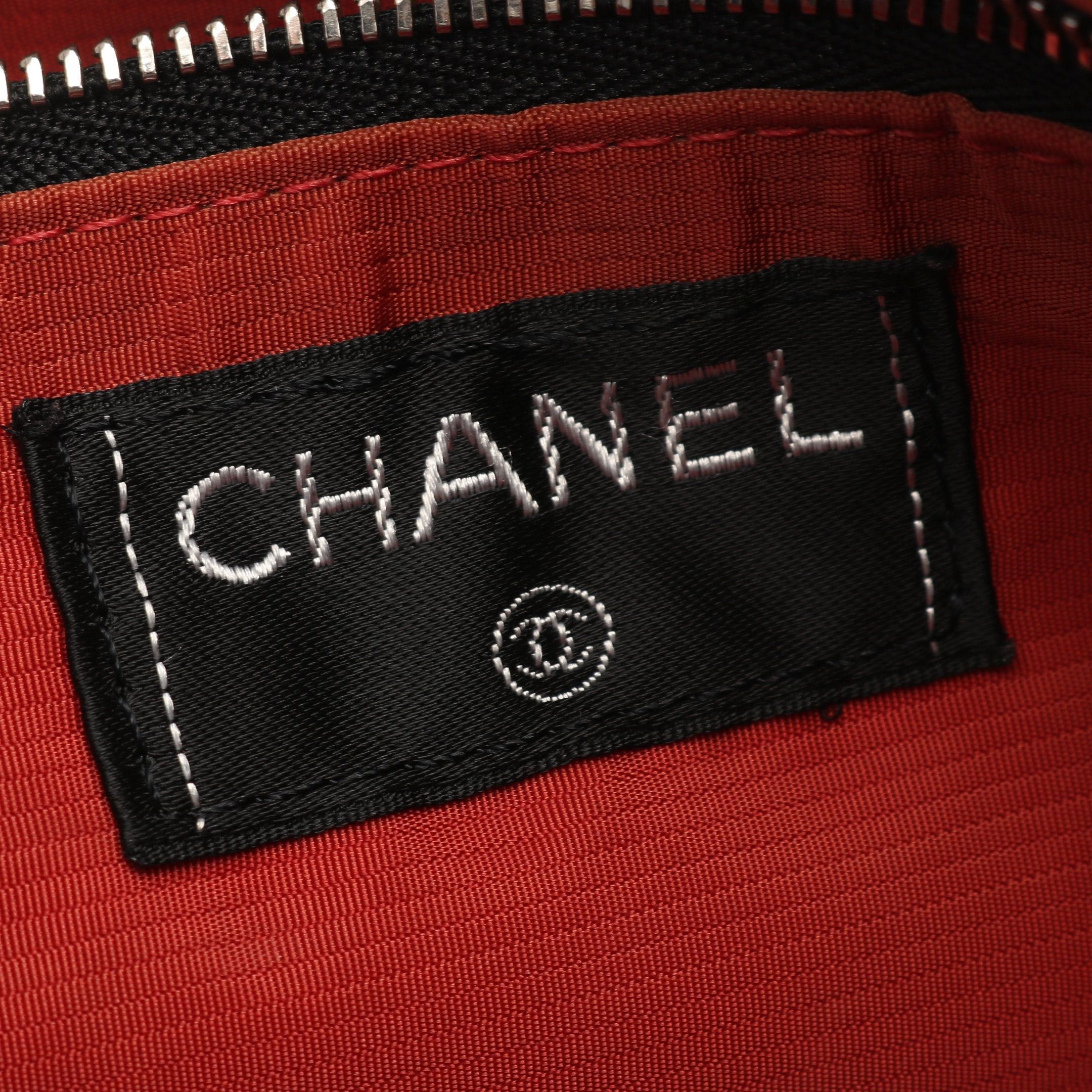 Chanel Chanel Old Travel Line Handbag Tote Bag Nylon Black Silver Hardware Size ONE SIZE - 4 Thumbnail