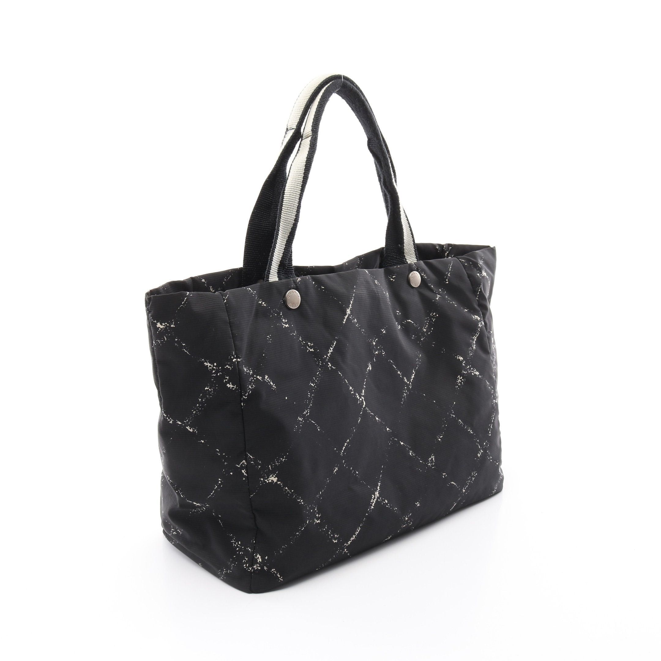 Chanel Chanel Old Travel Line Handbag Tote Bag Nylon Black Silver Hardware Size ONE SIZE - 2 Thumbnail