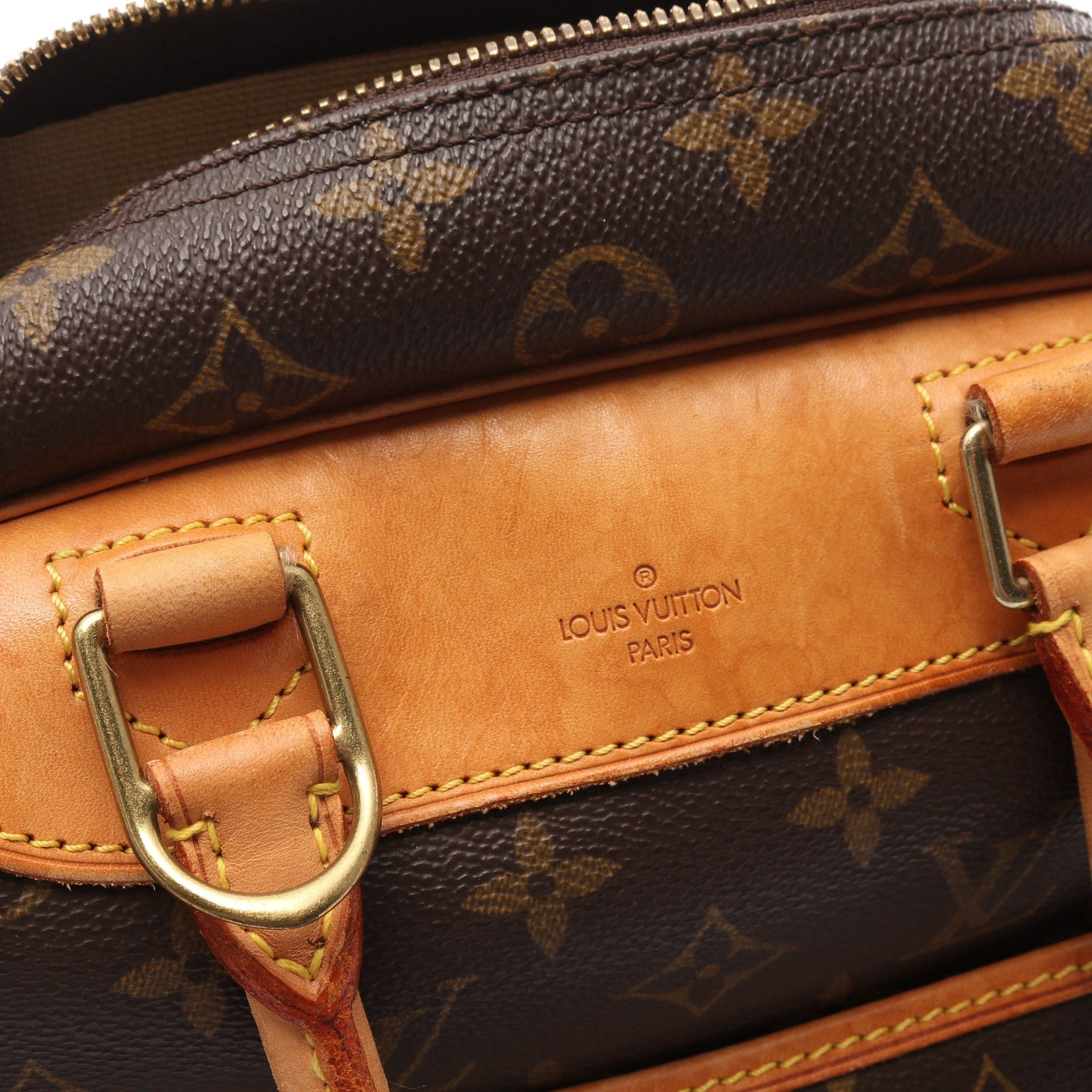 Louis Vuitton Louis Vuitton Deauville Bowling Vanity Monogram Handbag Leather Brown Size ONE SIZE - 7 Thumbnail