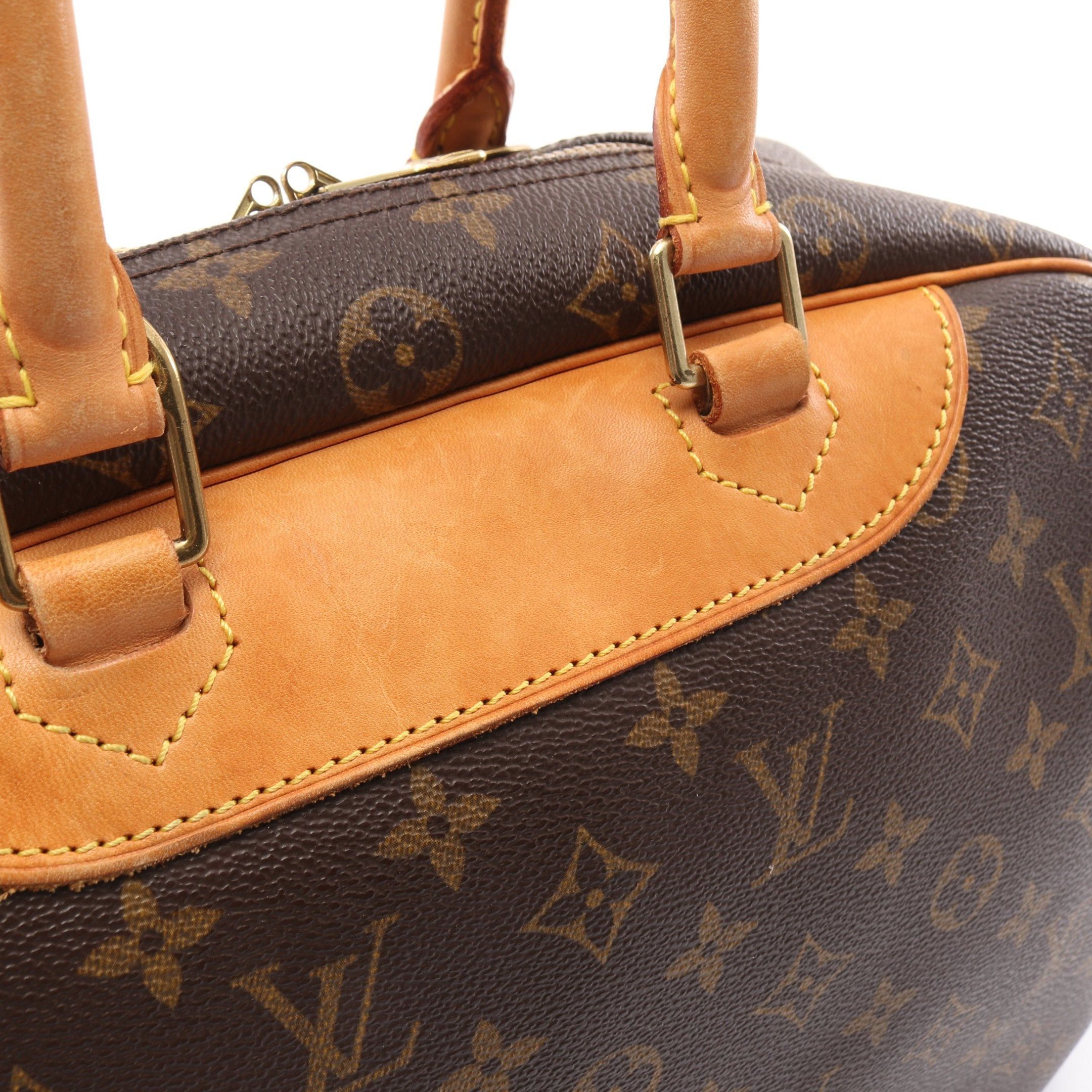 Louis Vuitton Louis Vuitton Deauville Bowling Vanity Monogram Handbag Leather Brown Size ONE SIZE - 8 Thumbnail