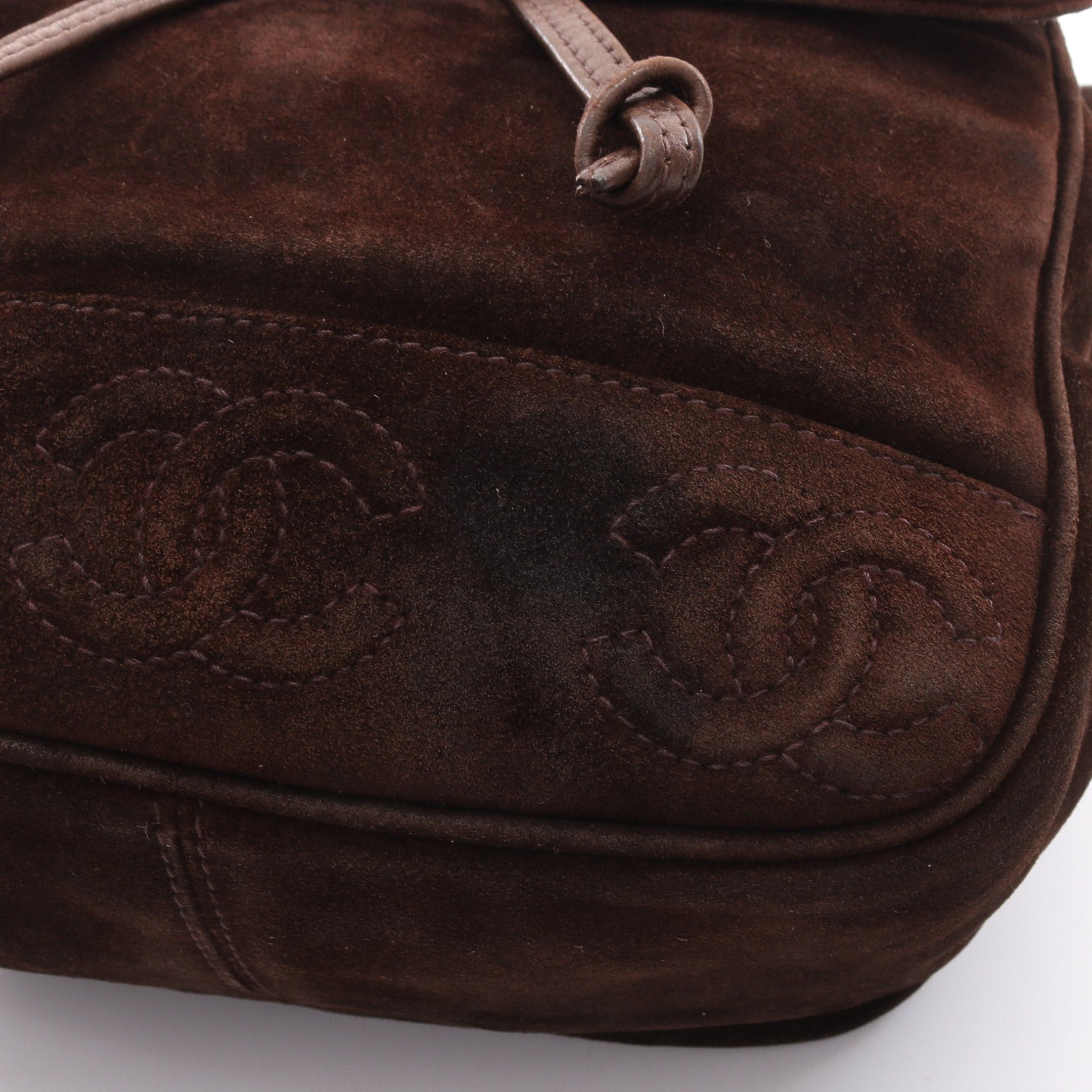 Chanel Chanel Coco Mark Rucksack Suede Brown Silver Hardware Size ONE SIZE - 11 Thumbnail