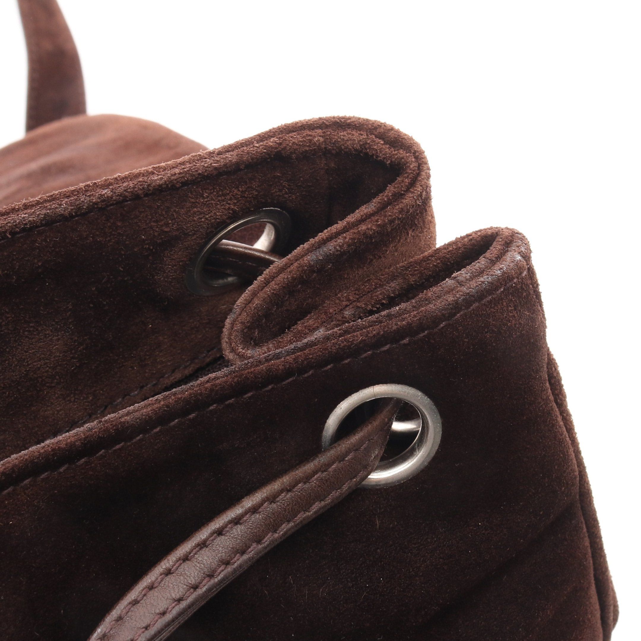 Chanel Chanel Coco Mark Rucksack Suede Brown Silver Hardware Size ONE SIZE - 6 Thumbnail