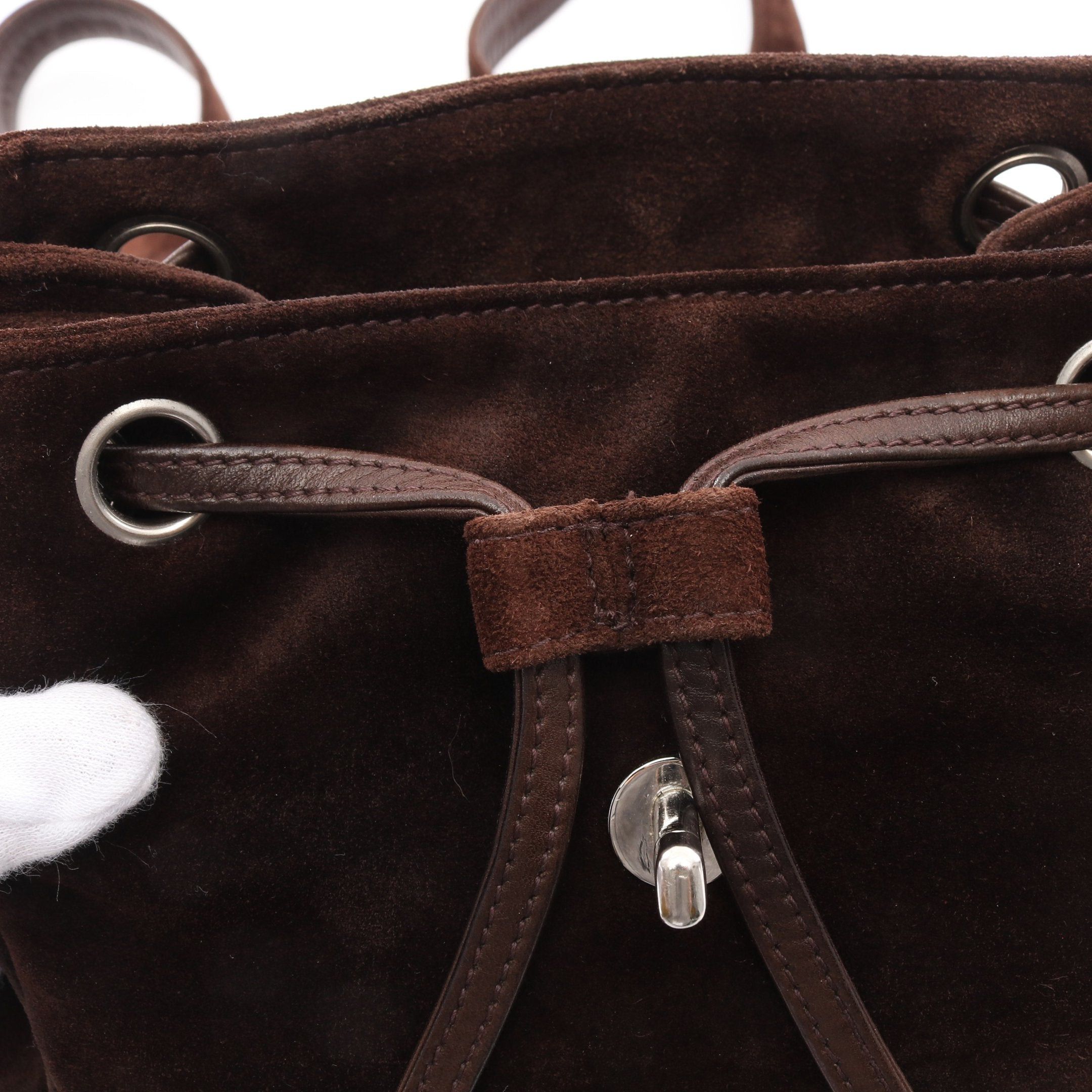 Chanel Chanel Coco Mark Rucksack Suede Brown Silver Hardware Size ONE SIZE - 7 Thumbnail