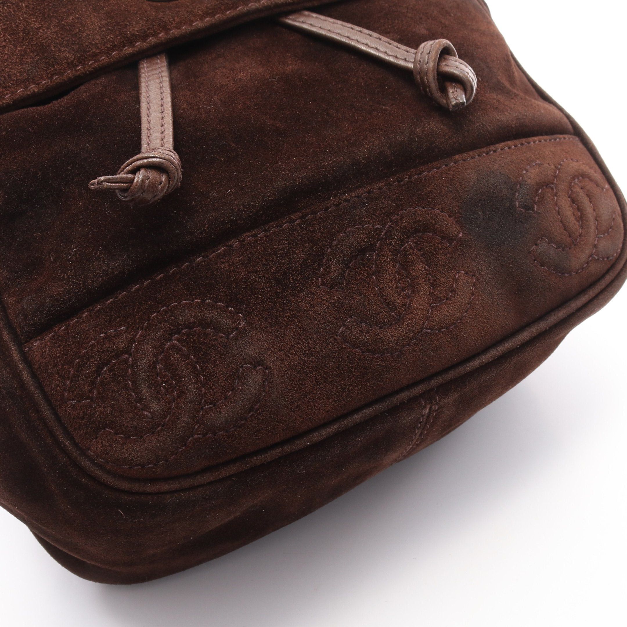 Chanel Chanel Coco Mark Rucksack Suede Brown Silver Hardware Size ONE SIZE - 10 Thumbnail