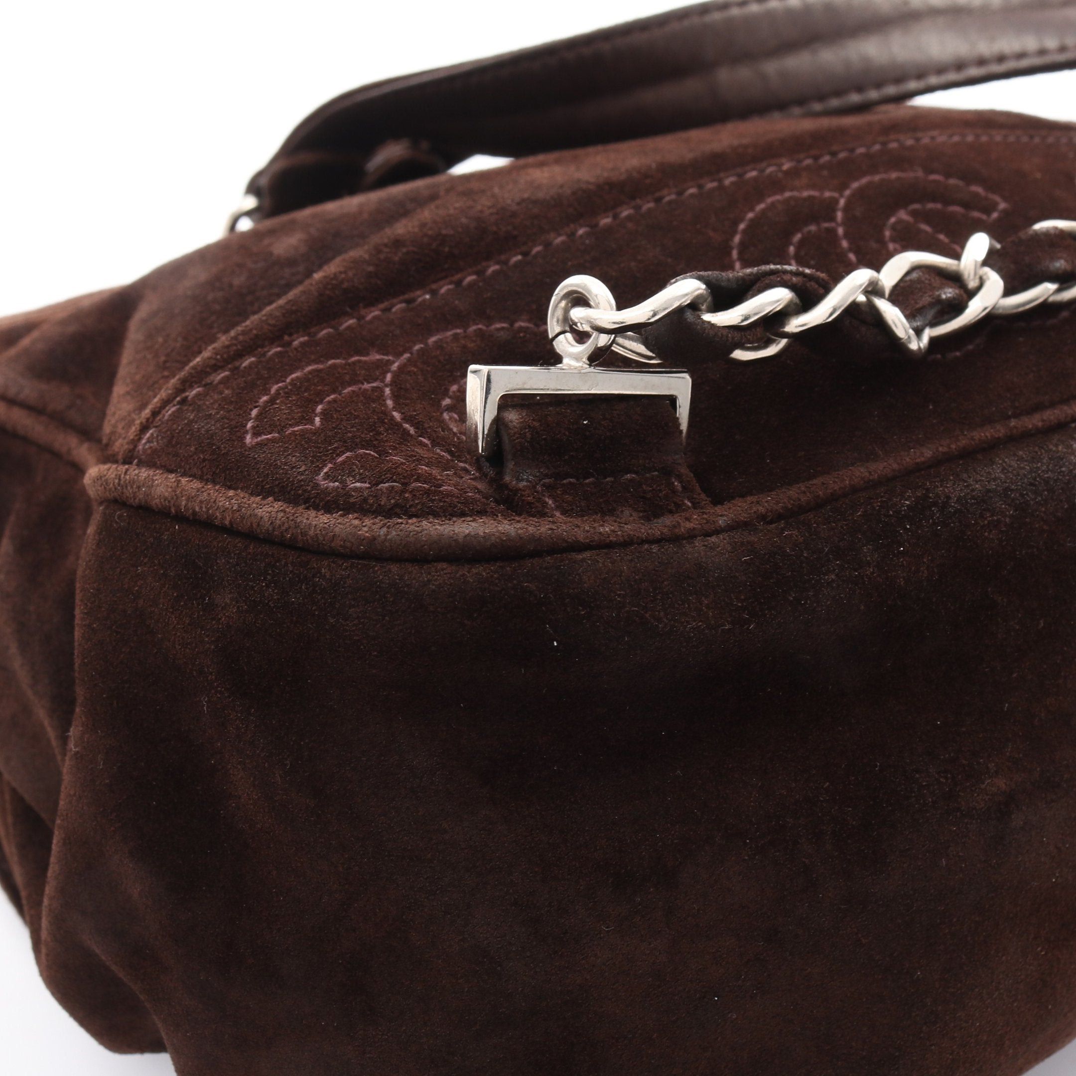 Chanel Chanel Coco Mark Rucksack Suede Brown Silver Hardware Size ONE SIZE - 12 Thumbnail