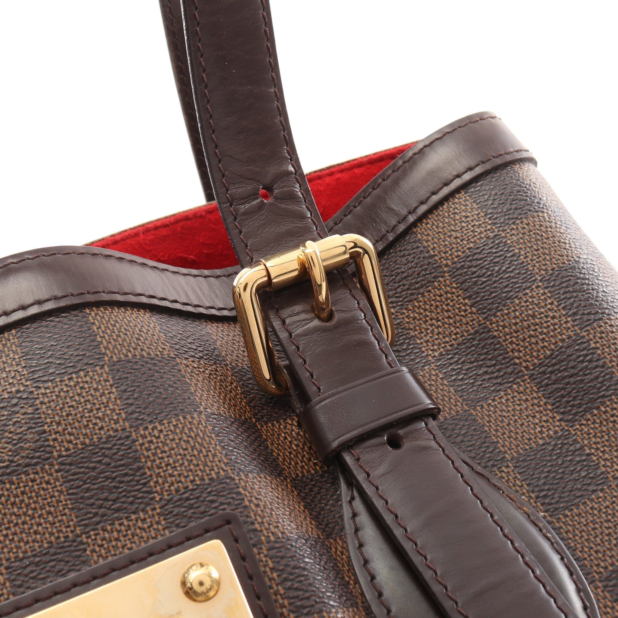 Louis Vuitton Louis Vuitton Hampstead Mm Damier Ebene Shoulder Bag Tote Leather Brown Size ONE SIZE - 9 Thumbnail