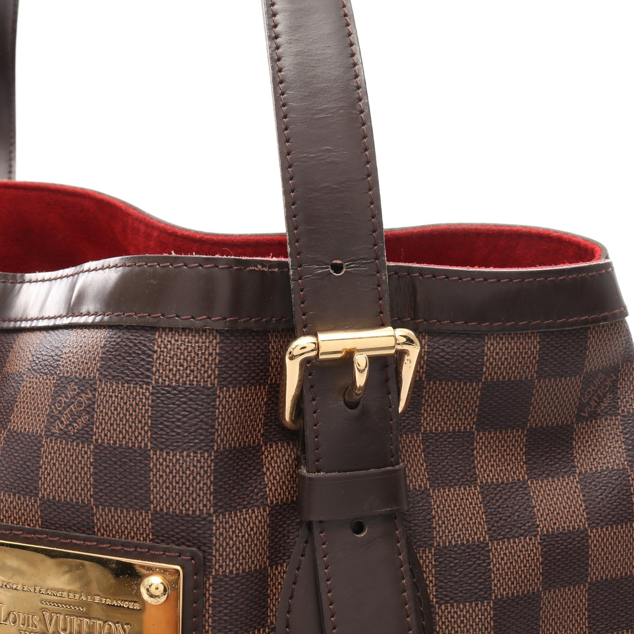 Louis Vuitton Louis Vuitton Hampstead Mm Damier Ebene Shoulder Bag Tote Leather Brown Size ONE SIZE - 9 Thumbnail