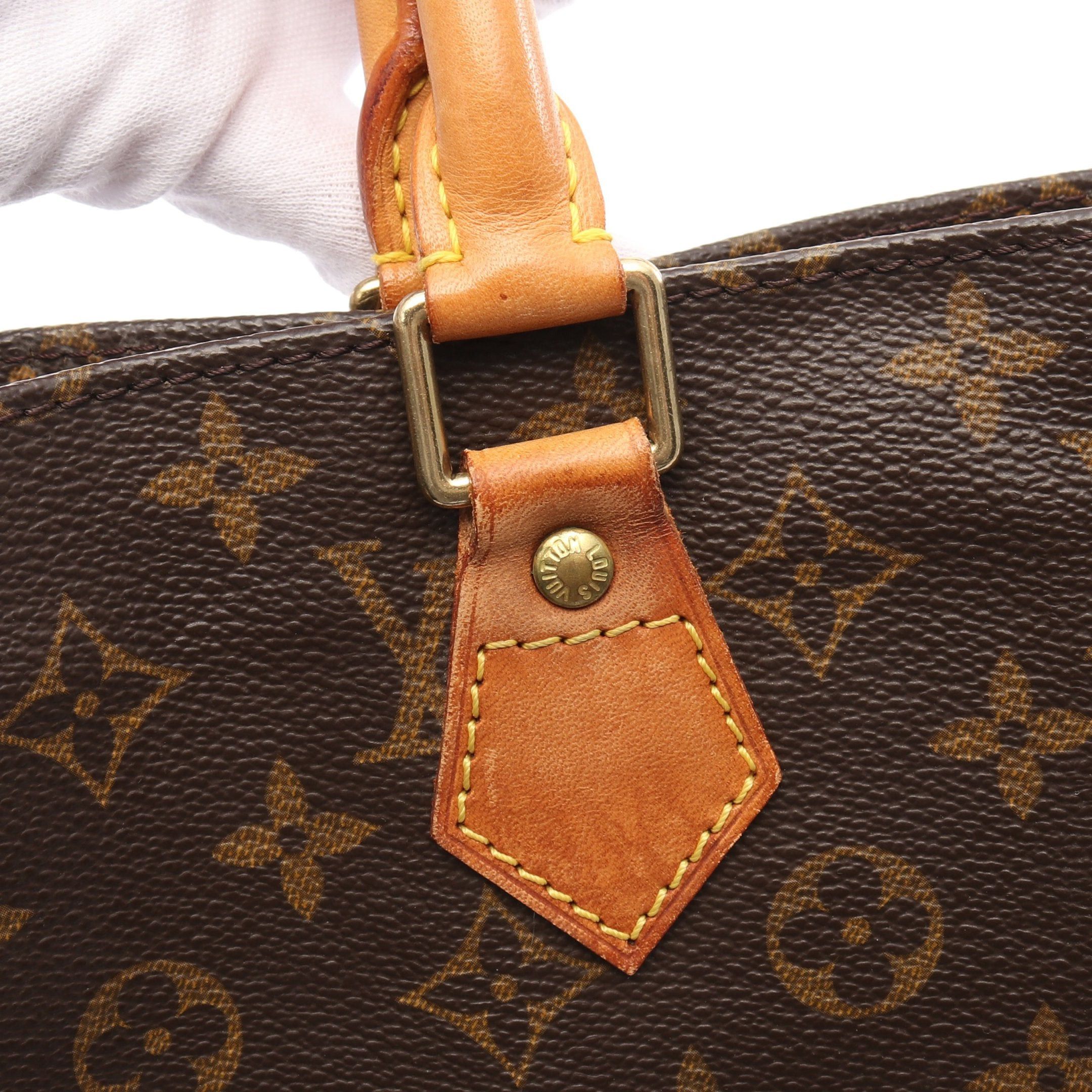 Louis Vuitton Louis Vuitton Sac Plat Monogram Handbag Tote Bag Leather Brown Size ONE SIZE - 6 Thumbnail