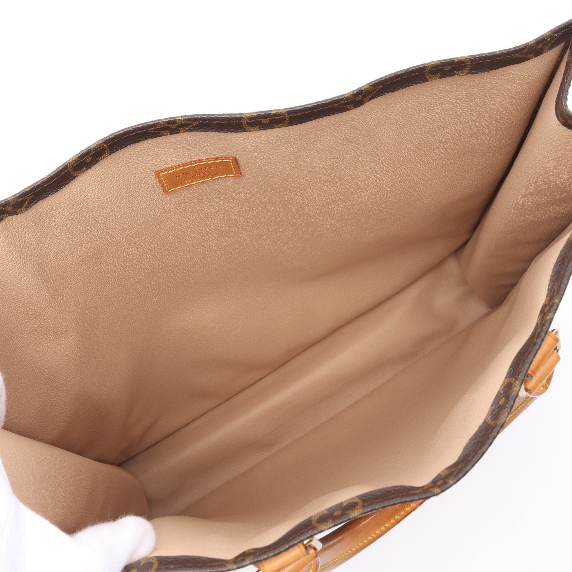 Louis Vuitton Louis Vuitton Sac Plat Monogram Handbag Tote Bag Leather Brown Size ONE SIZE - 3 Thumbnail