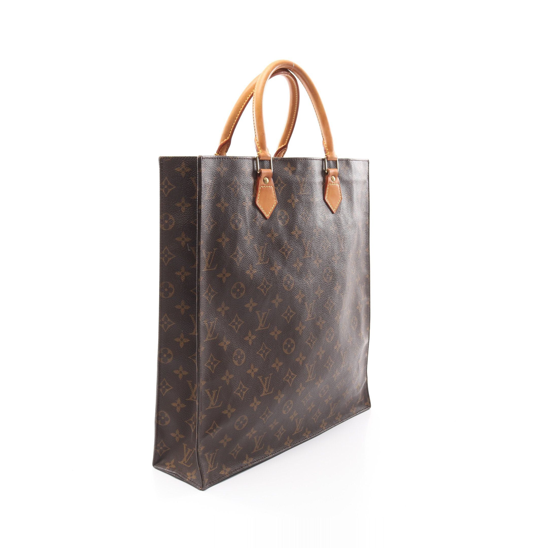 Louis Vuitton Louis Vuitton Sac Plat Monogram Handbag Tote Bag Leather Brown Size ONE SIZE - 2 Thumbnail