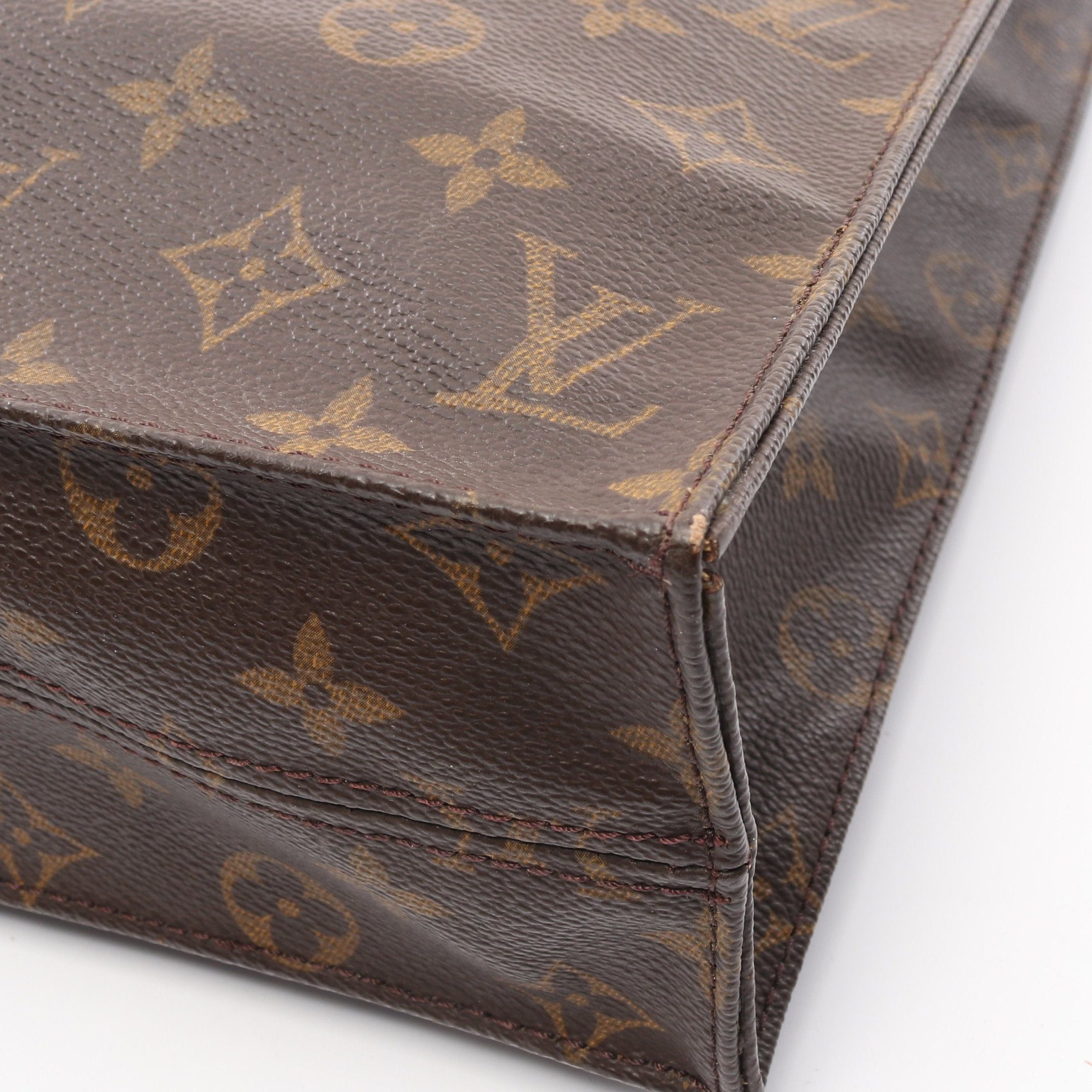Louis Vuitton Louis Vuitton Sac Plat Monogram Handbag Tote Bag Leather Brown Size ONE SIZE - 8 Thumbnail
