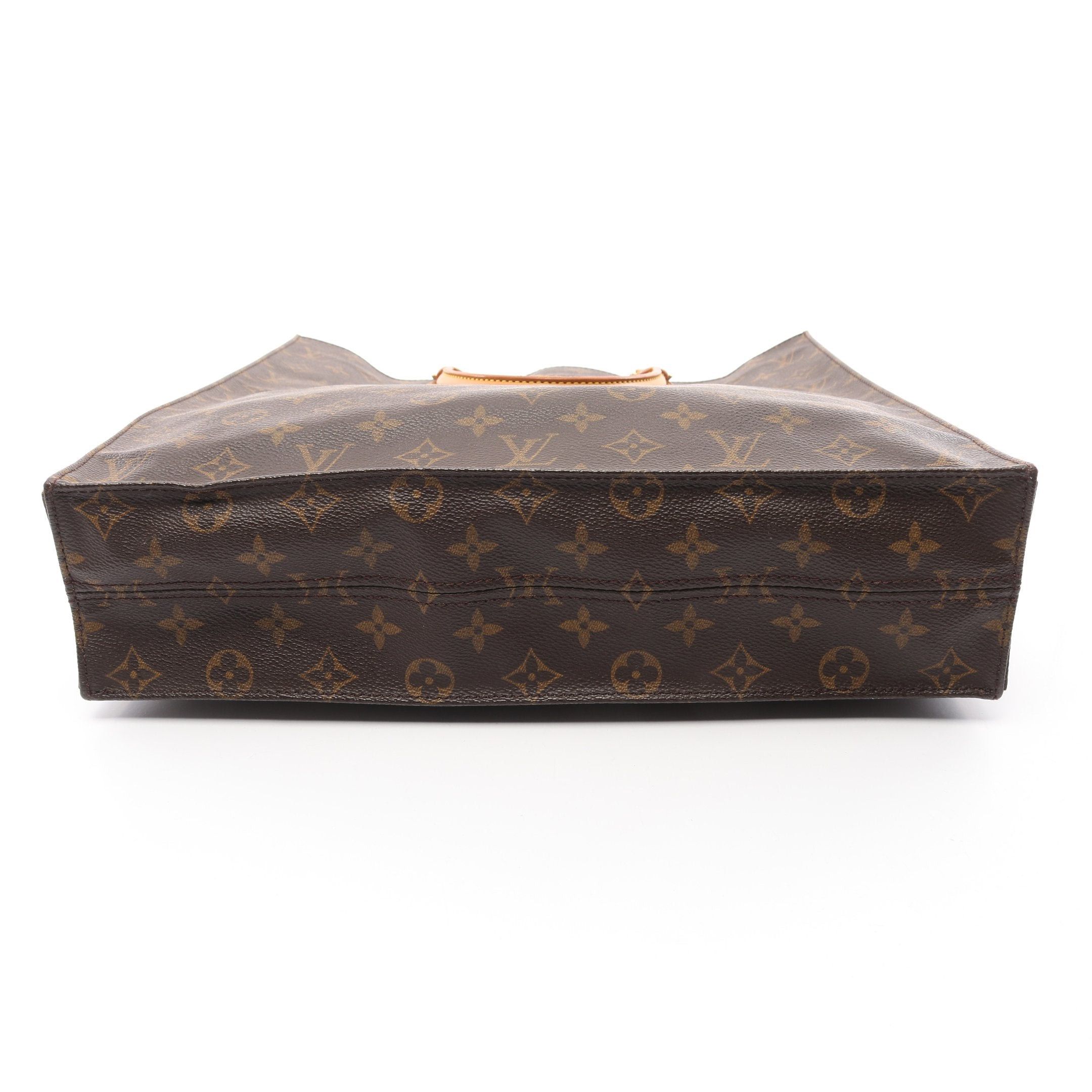 Louis Vuitton Louis Vuitton Sac Plat Monogram Handbag Tote Bag Leather Brown Size ONE SIZE - 9 Thumbnail