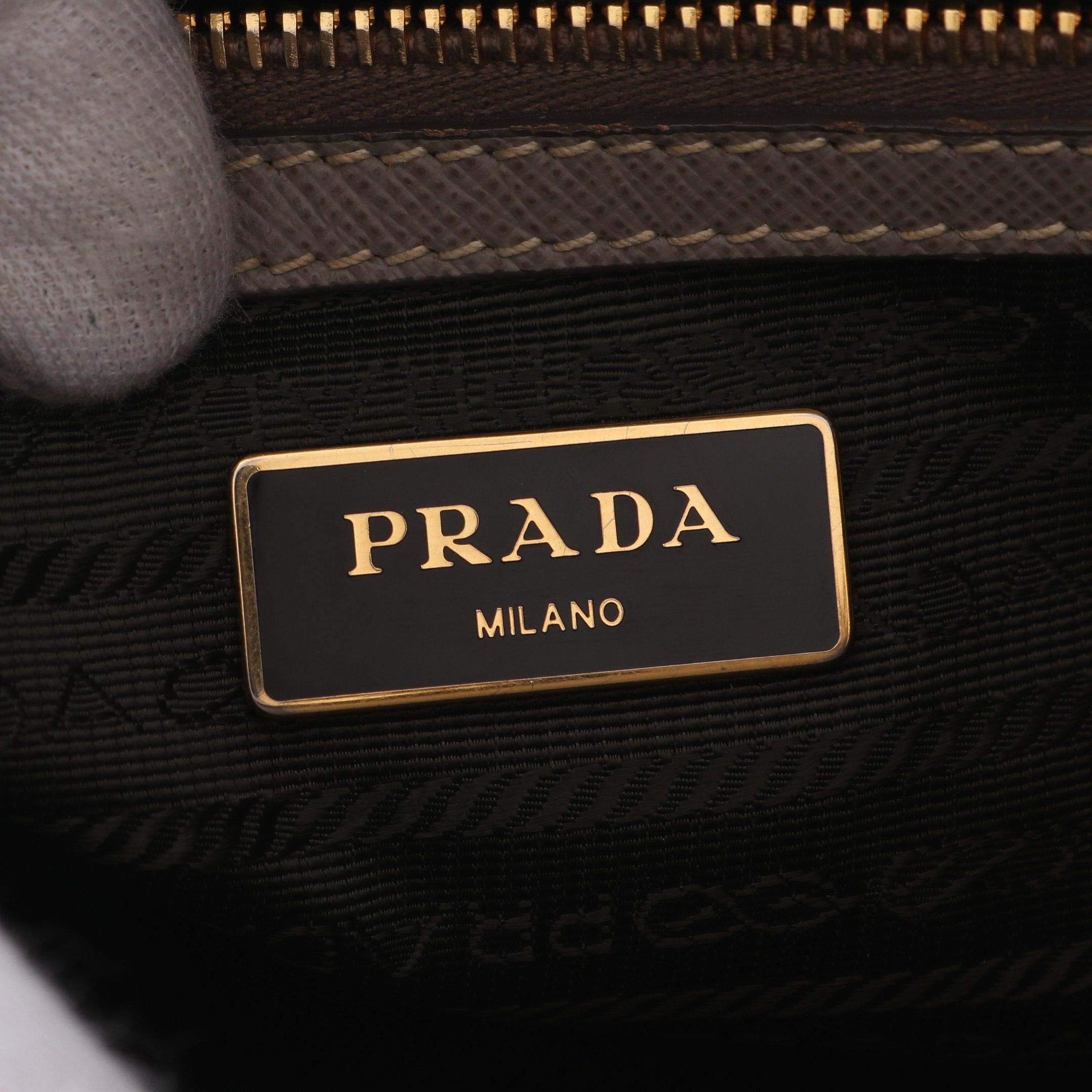 Prada Prada Saffiano Lux Galleria Handbag Leather Gray Beige Size ONE SIZE - 5 Thumbnail