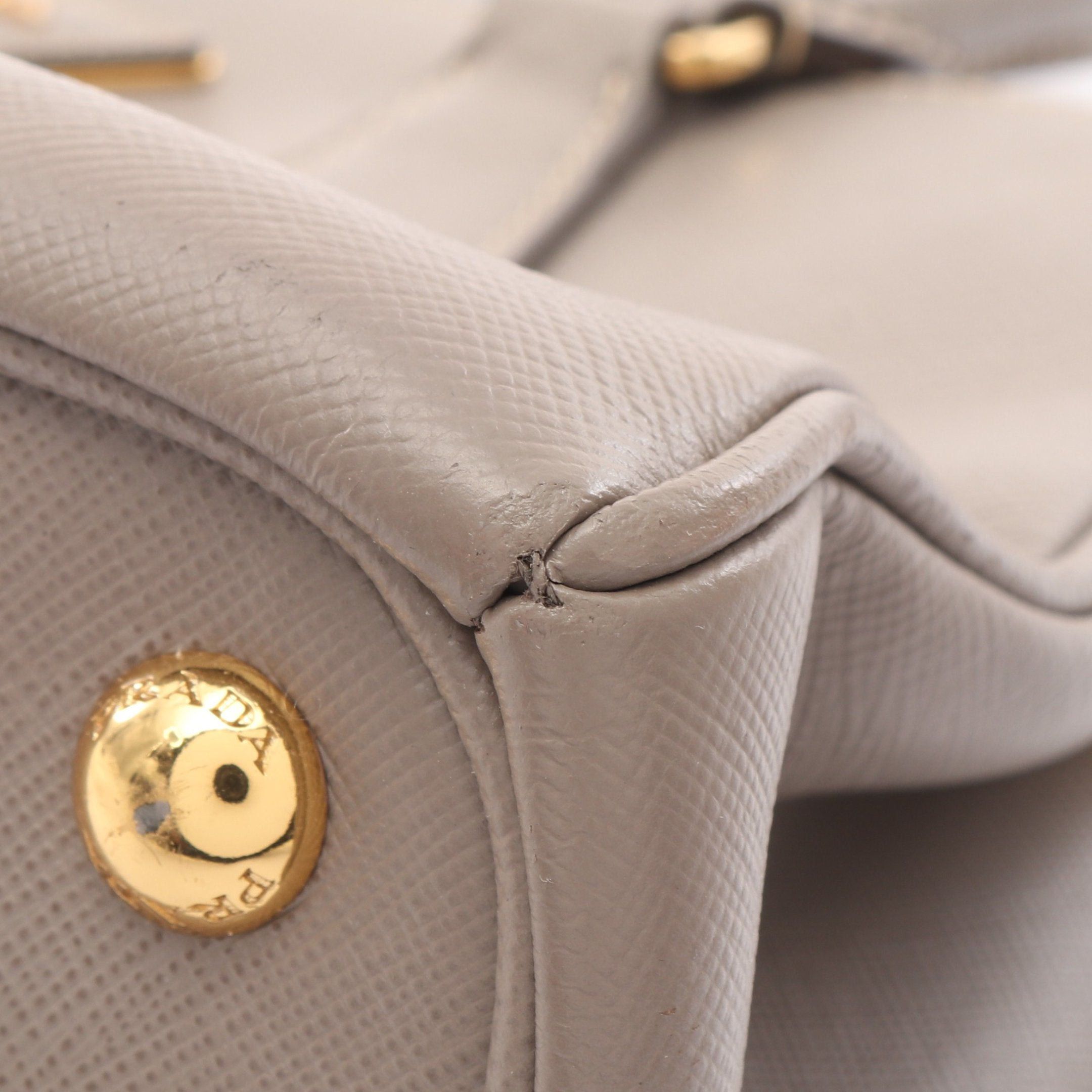 Prada Prada Saffiano Lux Galleria Handbag Leather Gray Beige Size ONE SIZE - 11 Thumbnail