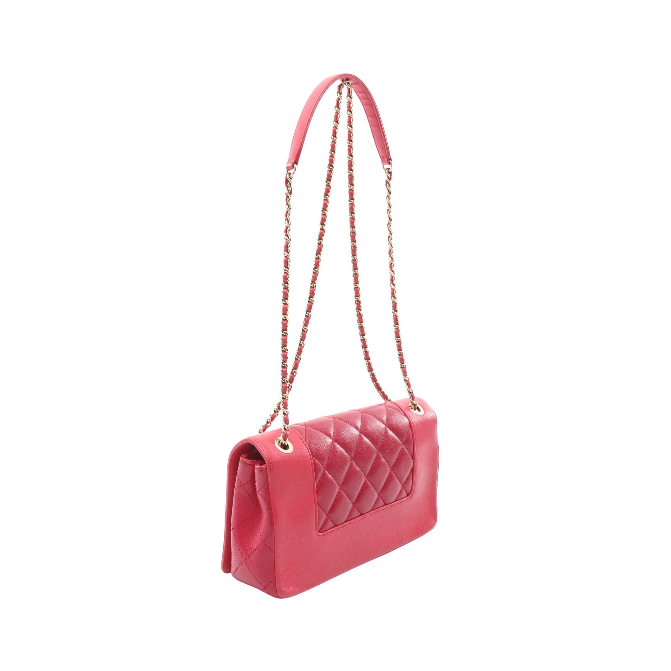 Chanel Chanel Mademoiselle Matelasse Double Flap Chain Shoulder Bag Leather Pink Purple Gold Hardware Size ONE SIZE - 2 Thumbnail