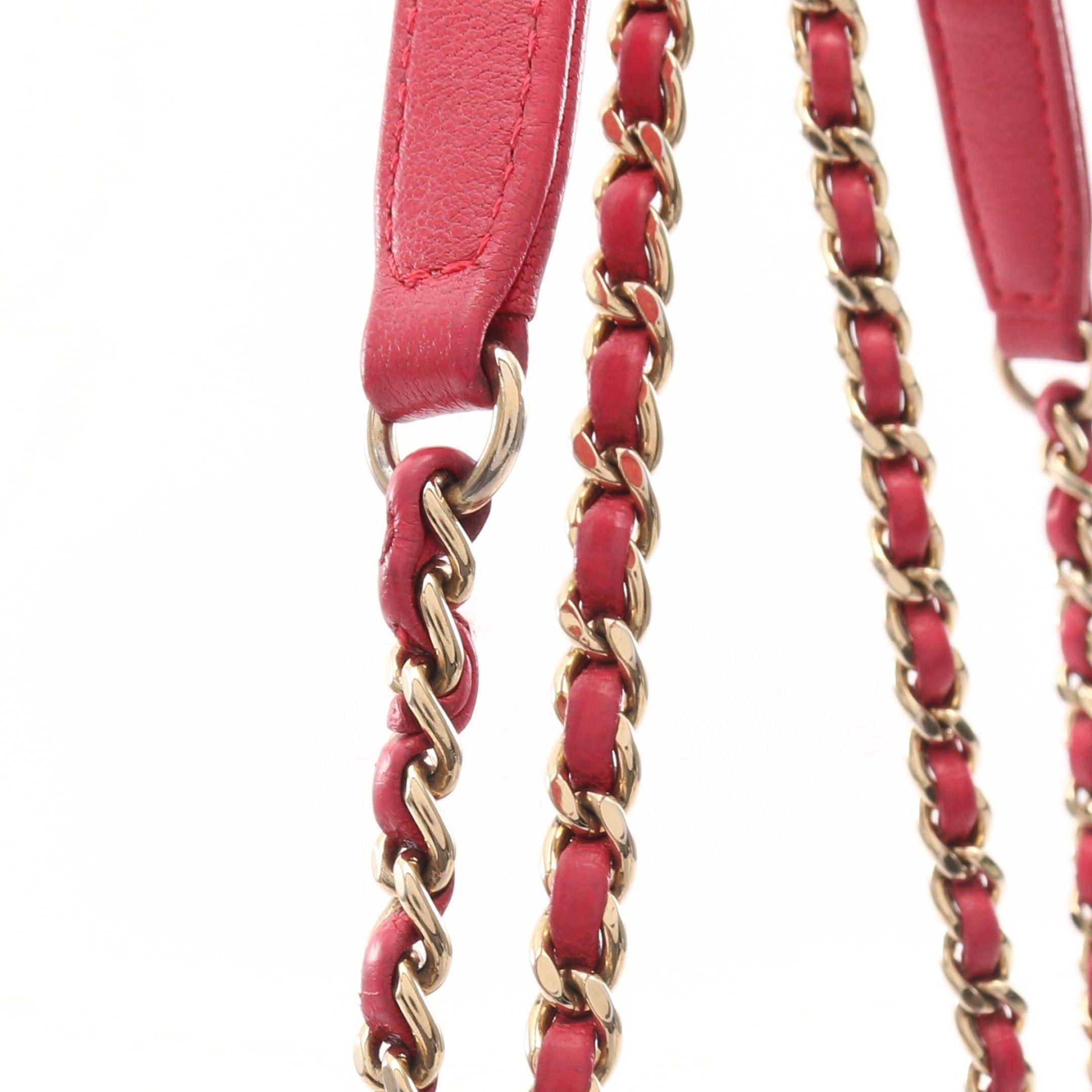 Chanel Chanel Mademoiselle Matelasse Double Flap Chain Shoulder Bag Leather Pink Purple Gold Hardware Size ONE SIZE - 8 Thumbnail