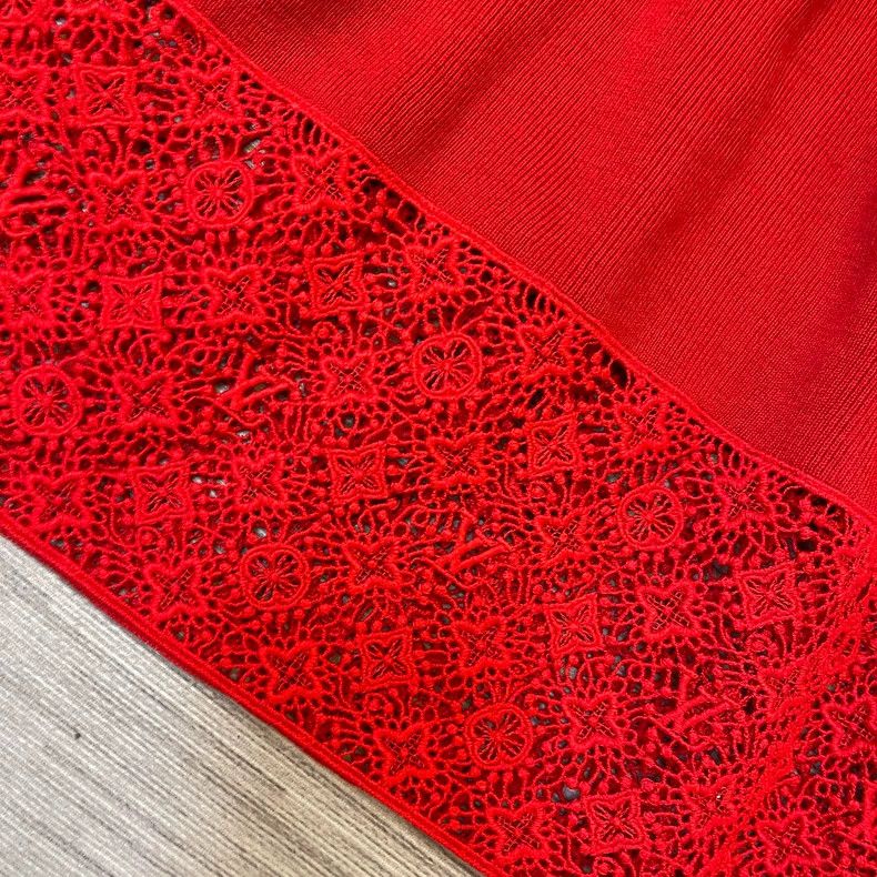 Louis Vuitton Louis Vuitton Red Knitted Dress - dmc Size M / US 6-8 / IT 42-44 - 7 Thumbnail