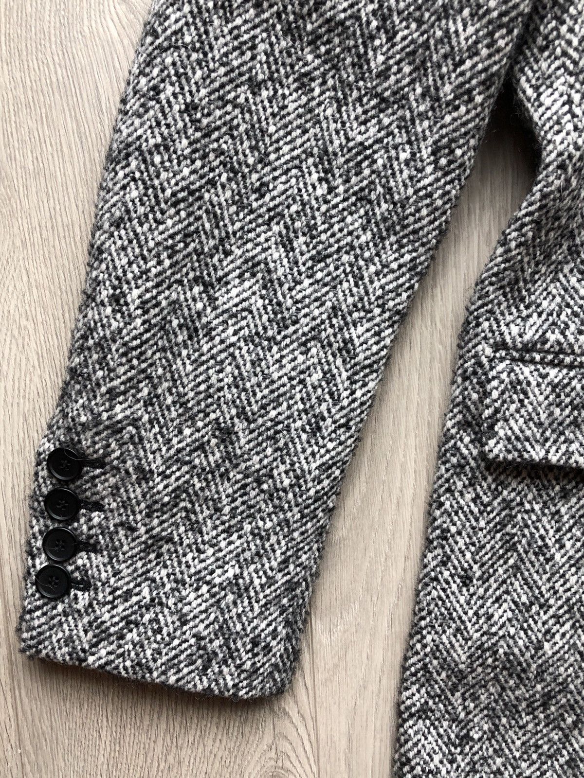 Sandro Verlaine Tweed Double Breasted Peak Lapel Topcoat Overcoat Size US S / EU 44-46 / 1 - 4 Thumbnail