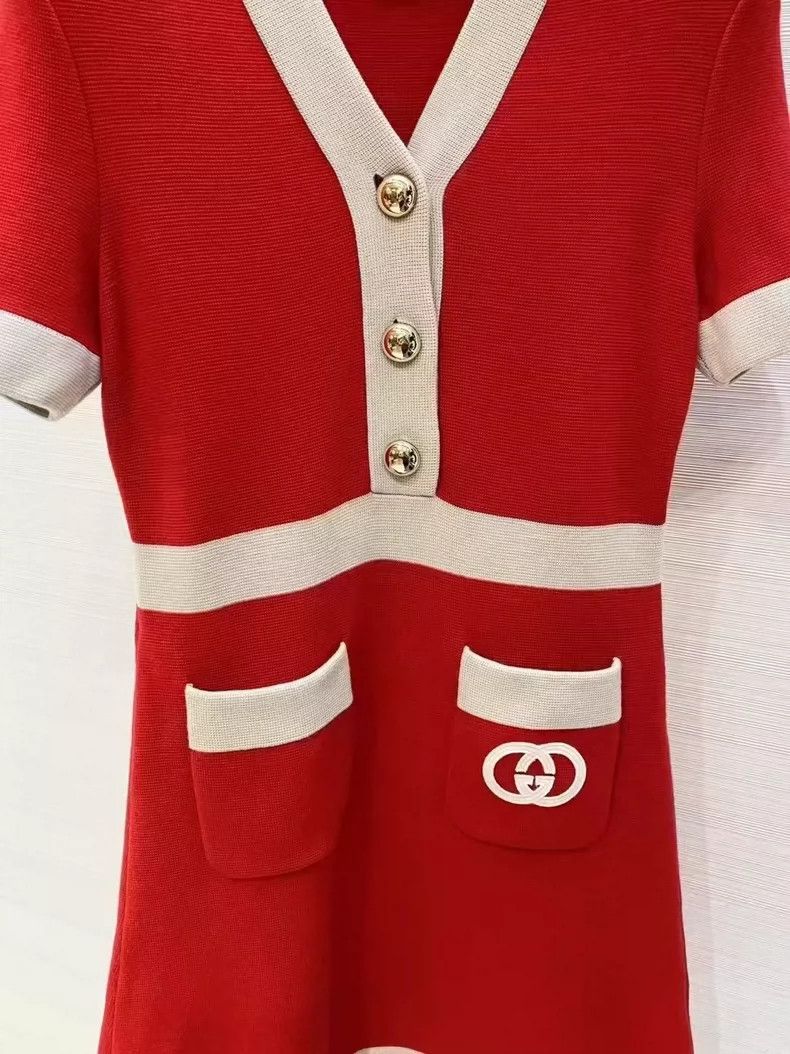 Gucci Gucci Short Sleeve Knitted Dress With Pockets - dmc Size 22" - 4 Thumbnail