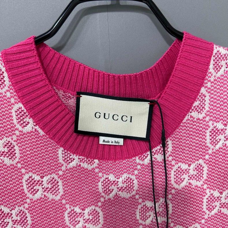 Gucci Pink Knit Dress with Logo Print - dmc Size S / US 4 / IT 40 - 4 Thumbnail