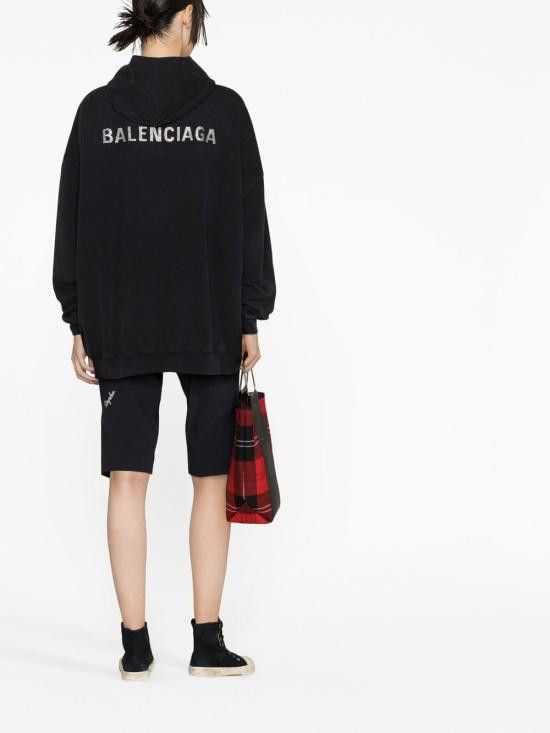 Balenciaga BALENCIAGA Women Hoodies 620947 TNVU21073 Black Size S / US 4 / IT 40 - 2 Thumbnail