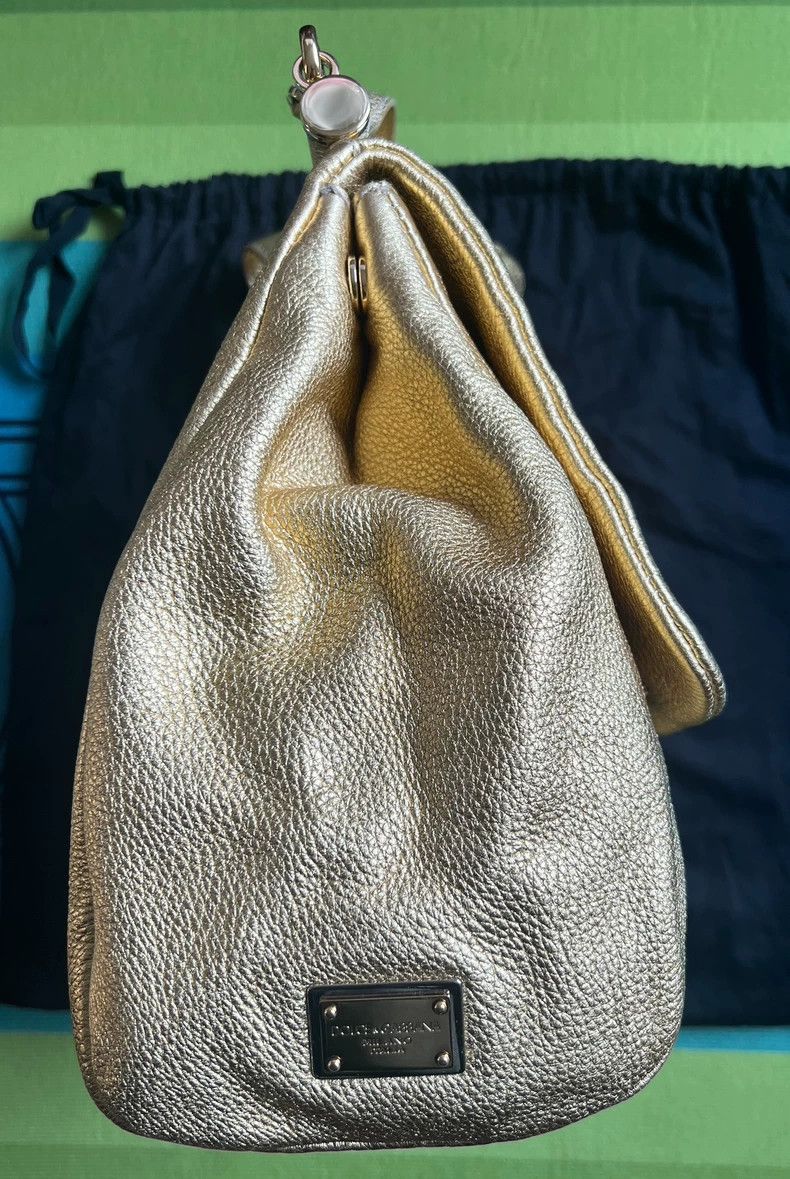 Dolce & Gabbana Dolce&Gabbana Gold Leather Handbag Size ONE SIZE - 3 Thumbnail