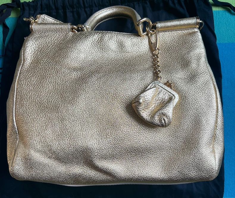 Dolce & Gabbana Dolce&Gabbana Gold Leather Handbag Size ONE SIZE - 2 Thumbnail