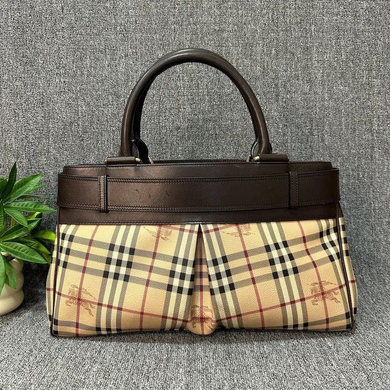 Burberry Burberry Large Check Leather Handbag Size ONE SIZE - 2 Thumbnail