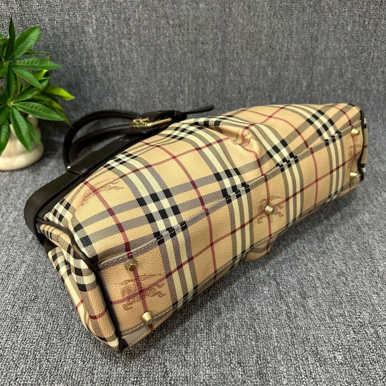 Burberry Burberry Large Check Leather Handbag Size ONE SIZE - 3 Thumbnail