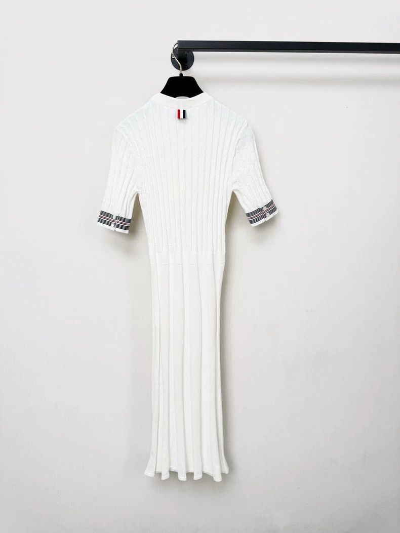 Thom Browne White Knitted Dress with Tag