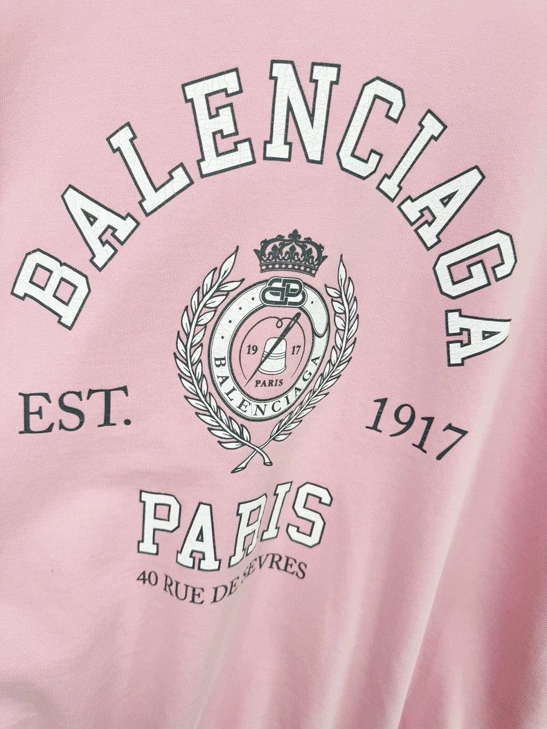 Balenciaga Balenciaga Paris Sweatshirt in Light Pink Size S / US 4 / IT 40 - 3 Thumbnail