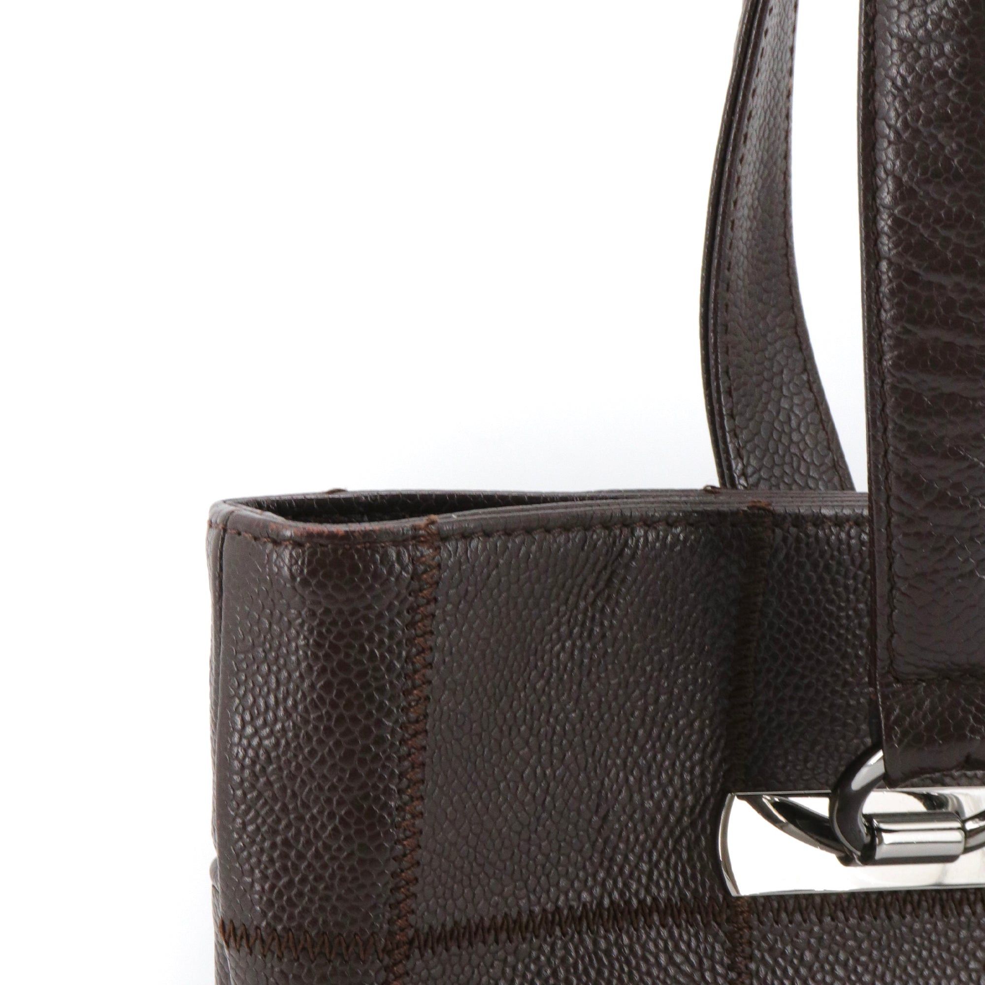 Chanel CHANEL - Chanel Choco Bar tote bag in brown grained leather Size ONE SIZE - 6 Thumbnail
