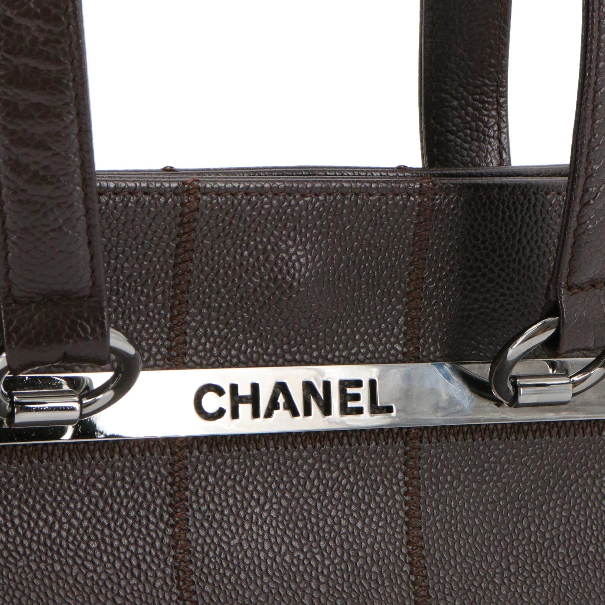 Chanel CHANEL - Chanel Choco Bar tote bag in brown grained leather Size ONE SIZE - 5 Thumbnail