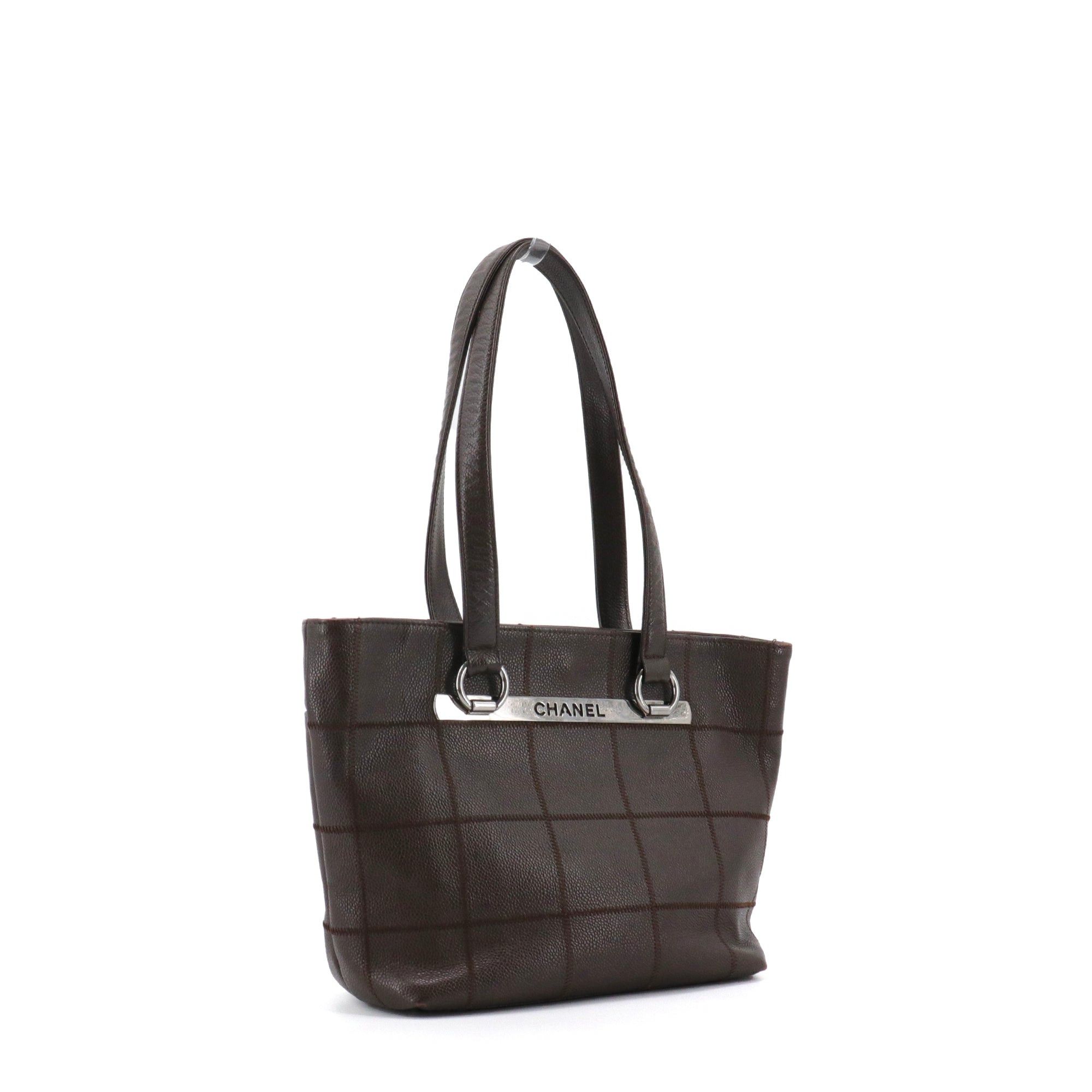 Chanel CHANEL - Chanel Choco Bar tote bag in brown grained leather Size ONE SIZE - 2 Thumbnail