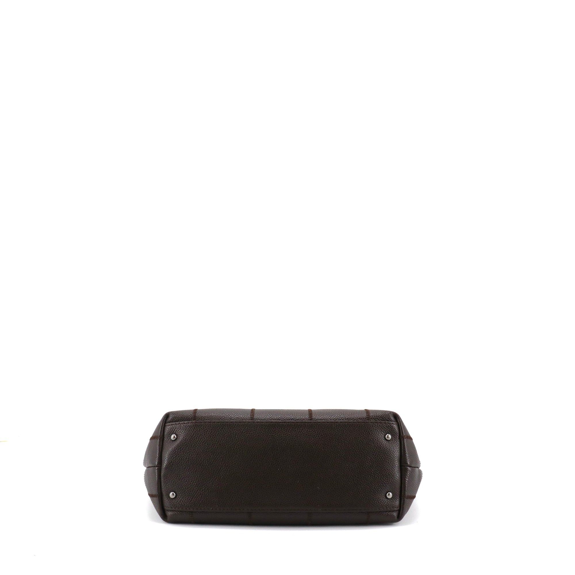 Chanel CHANEL - Chanel Choco Bar tote bag in brown grained leather Size ONE SIZE - 4 Thumbnail