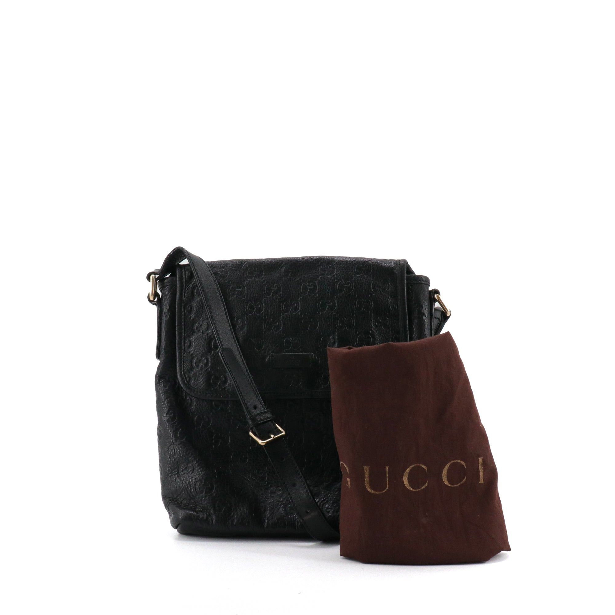 Gucci GUCCI - Guccissima Gucci shoulder bag in black embossed leather Size ONE SIZE - 9 Thumbnail