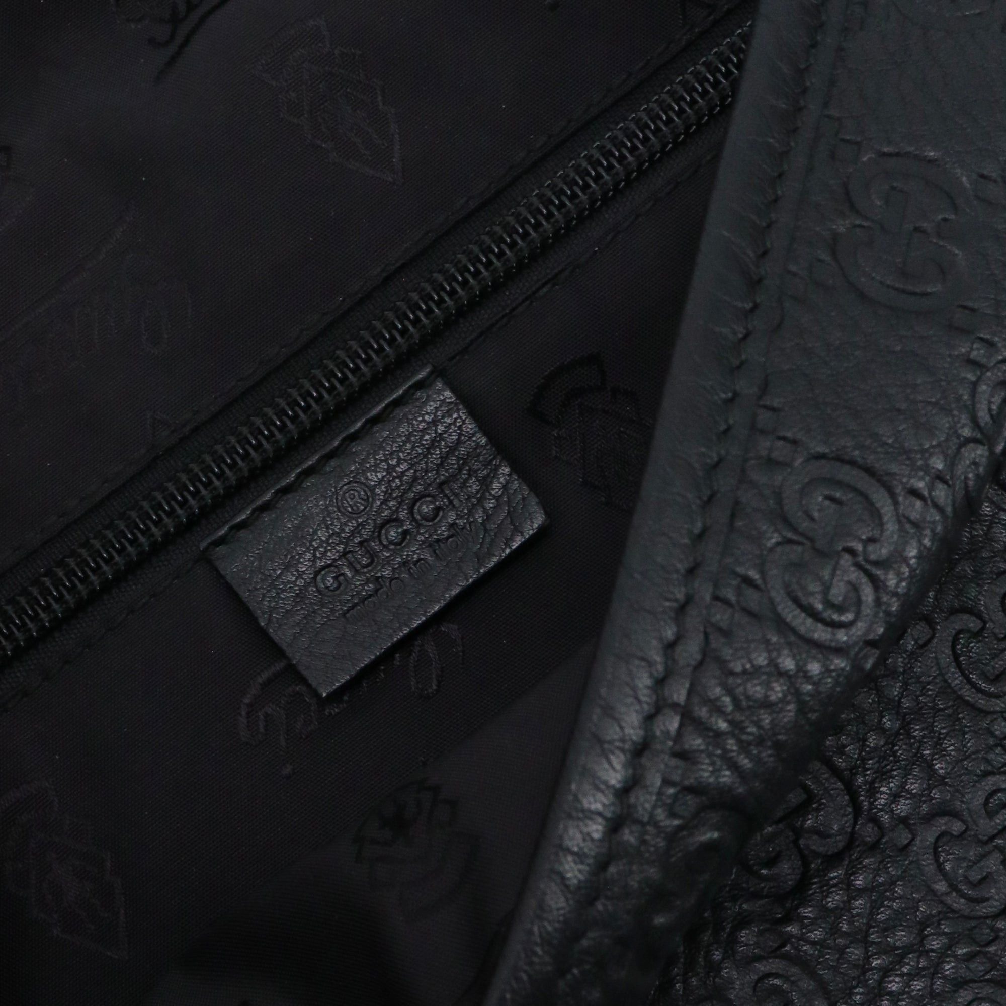 Gucci GUCCI - Guccissima Gucci shoulder bag in black embossed leather Size ONE SIZE - 8 Thumbnail