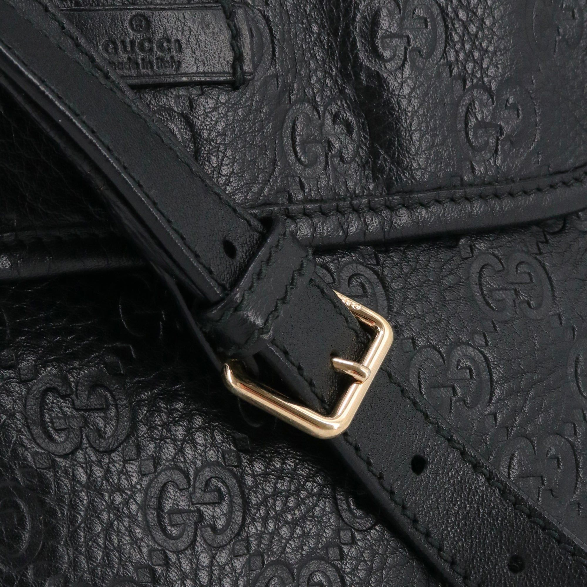 Gucci GUCCI - Guccissima Gucci shoulder bag in black embossed leather Size ONE SIZE - 7 Thumbnail