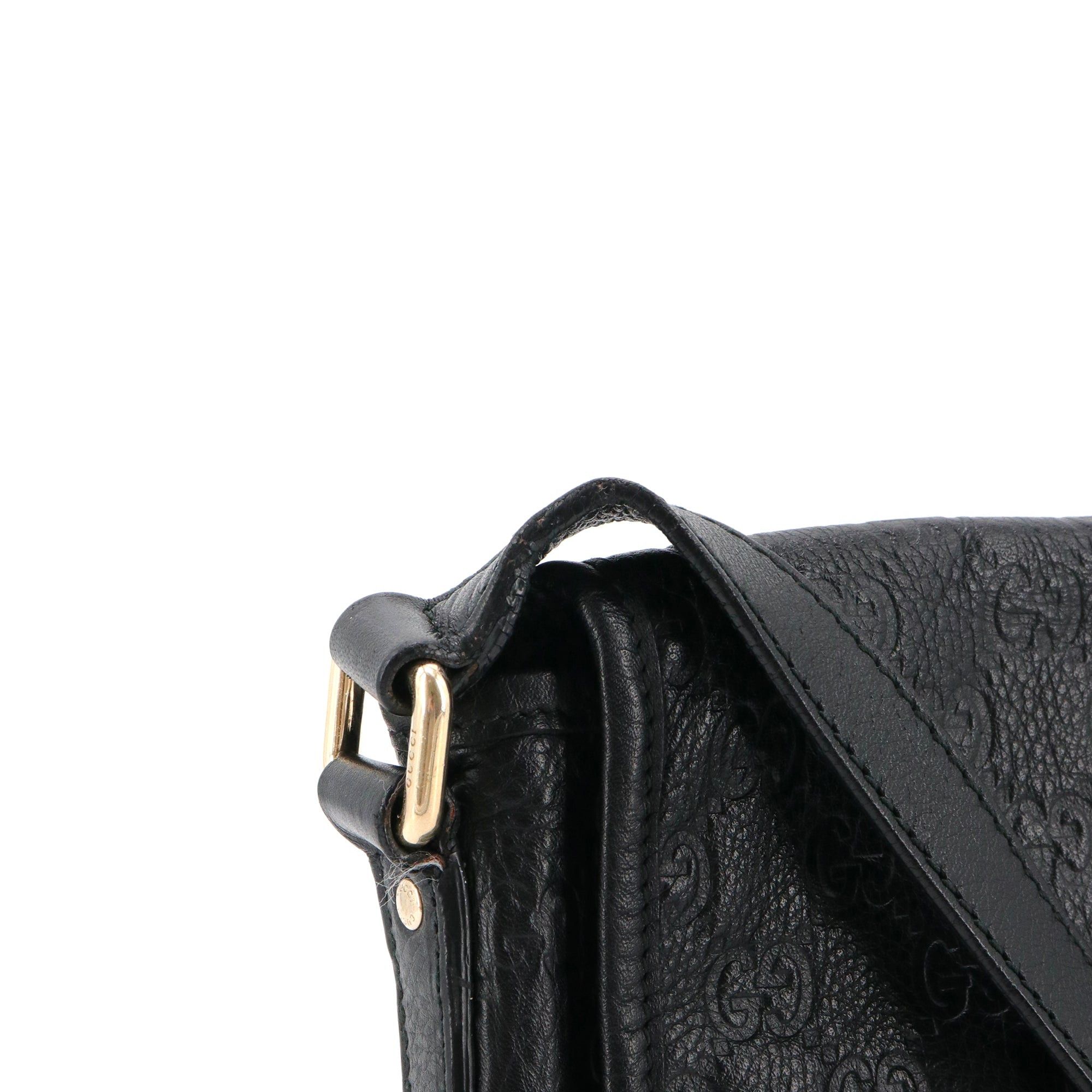 Gucci GUCCI - Guccissima Gucci shoulder bag in black embossed leather Size ONE SIZE - 6 Thumbnail