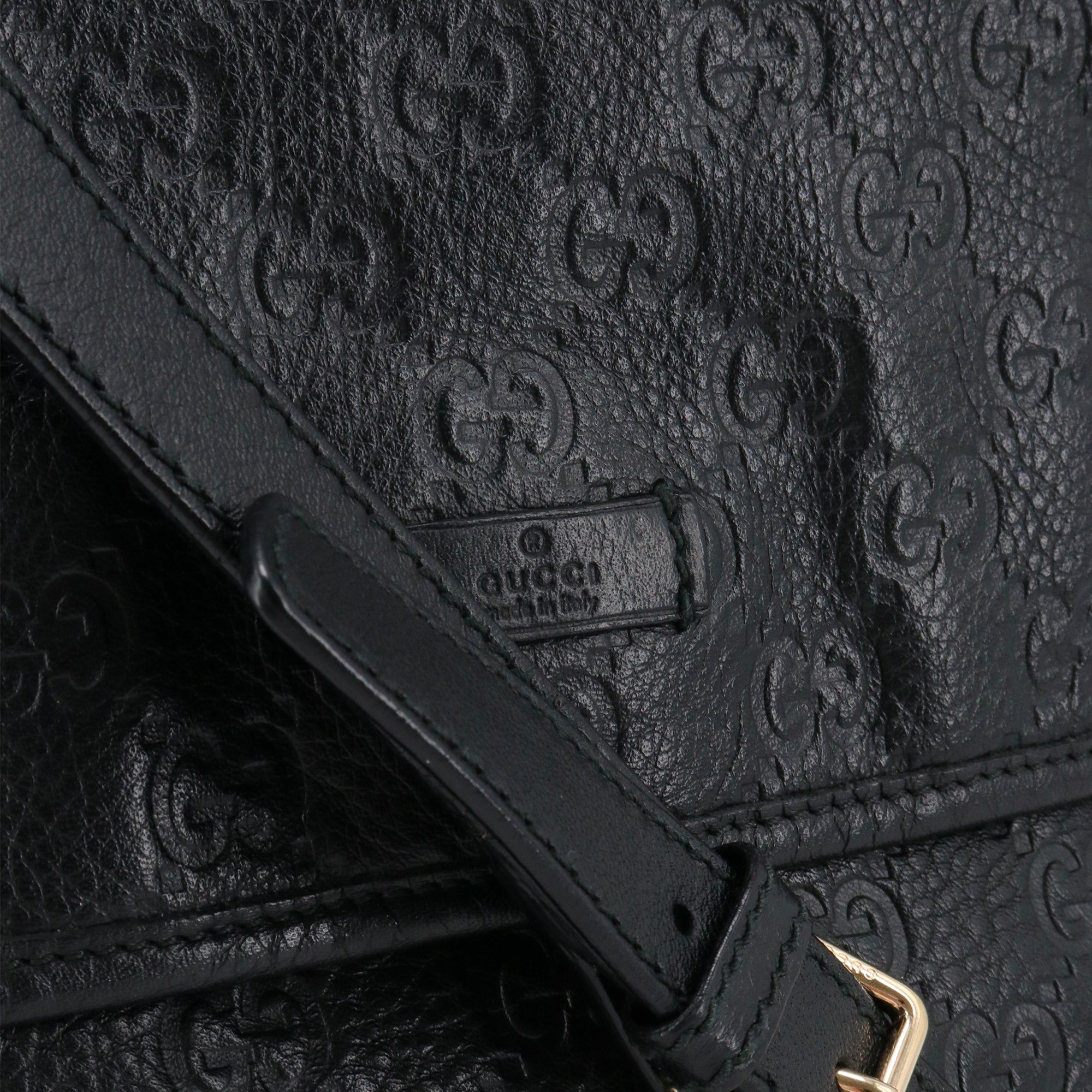 Gucci GUCCI - Guccissima Gucci shoulder bag in black embossed leather Size ONE SIZE - 5 Thumbnail