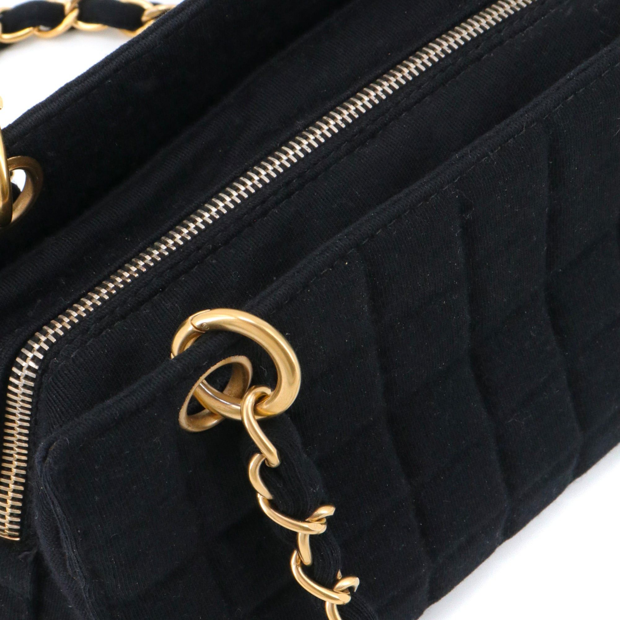 Chanel CHANEL - Chanel Petit Shopping shoulder bag in black jersey Size ONE SIZE - 5 Thumbnail