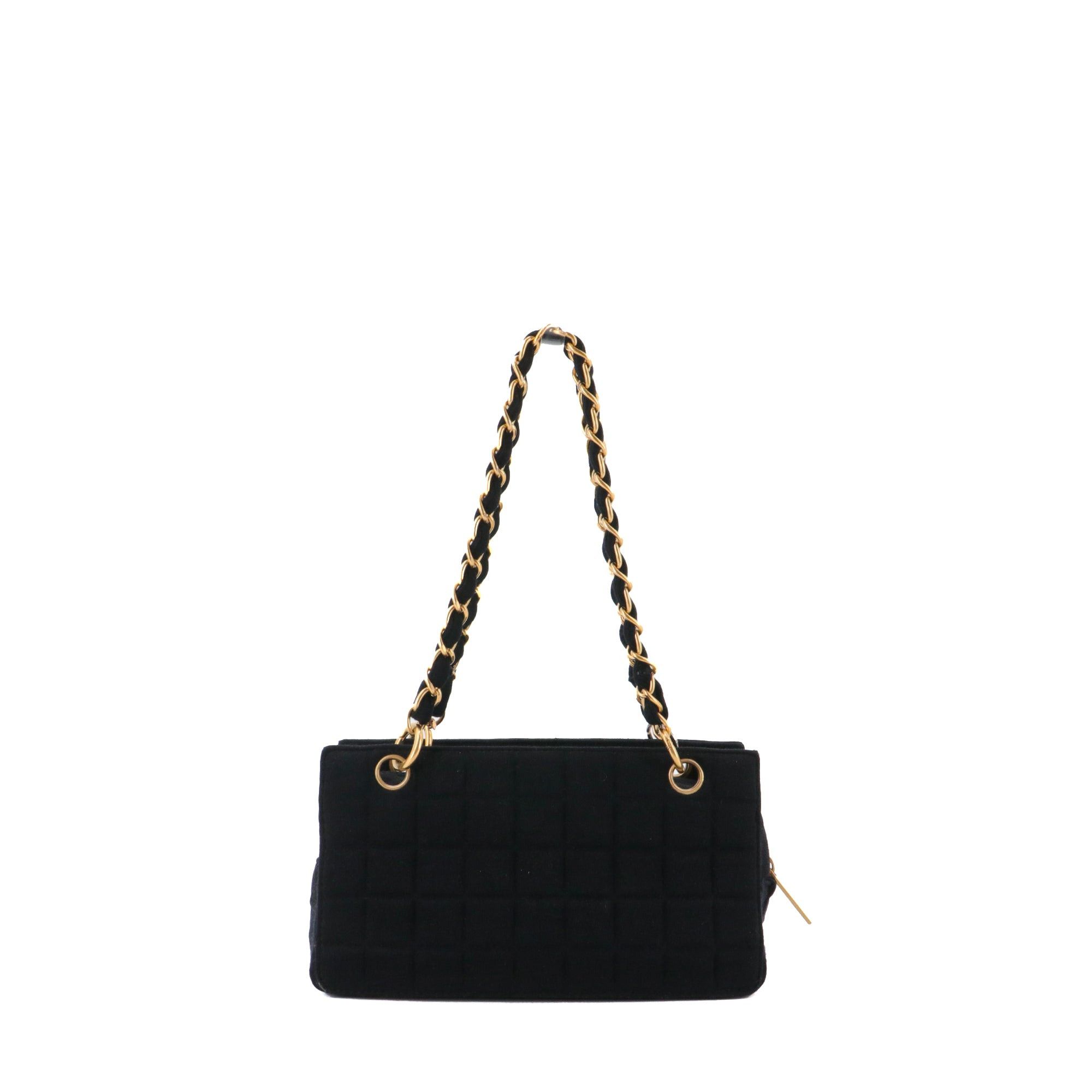 Chanel CHANEL - Chanel Petit Shopping shoulder bag in black jersey Size ONE SIZE - 3 Thumbnail