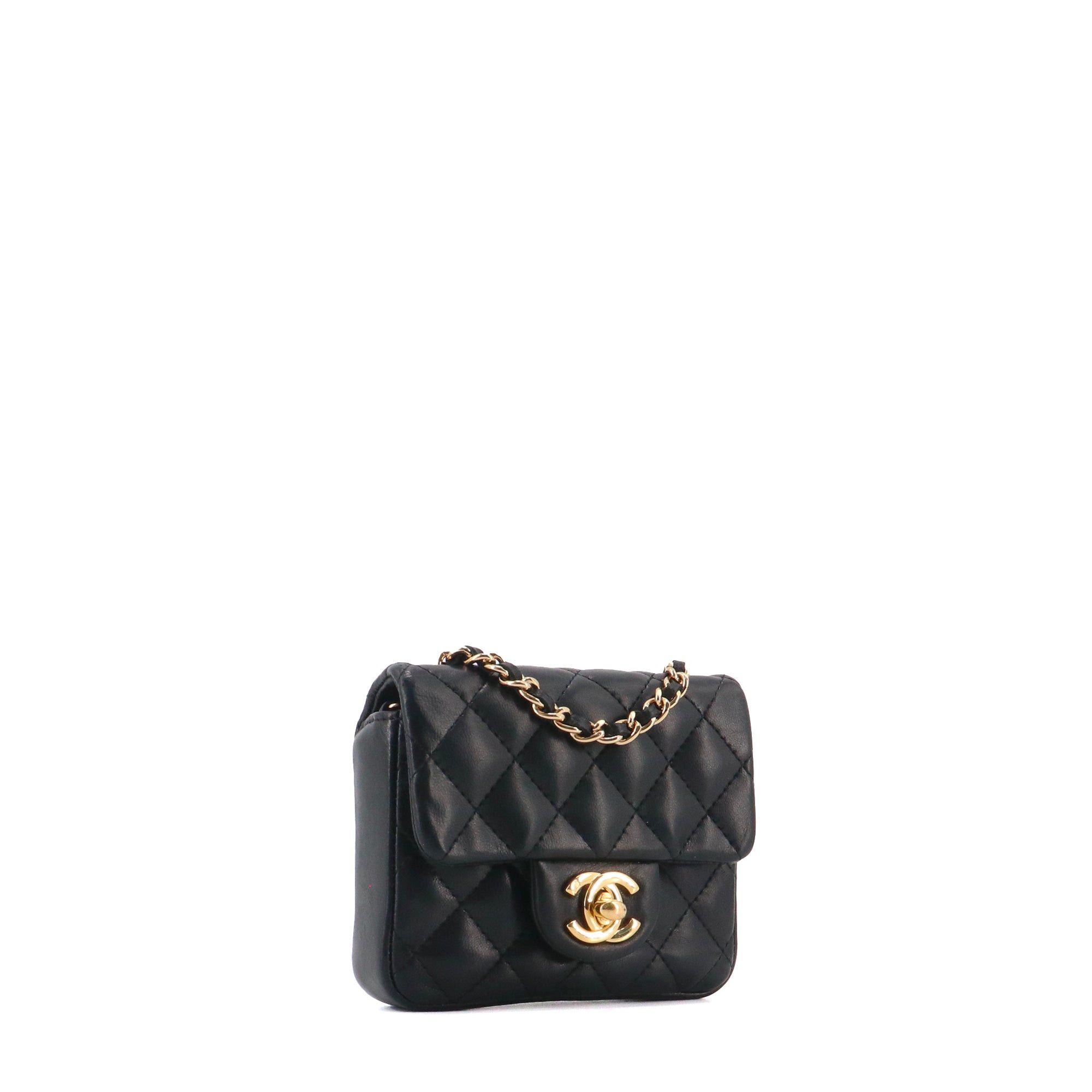 Chanel CHANEL - Chanel Classic/Timeless micro shoulder bag in black smooth leather Size ONE SIZE - 2 Thumbnail