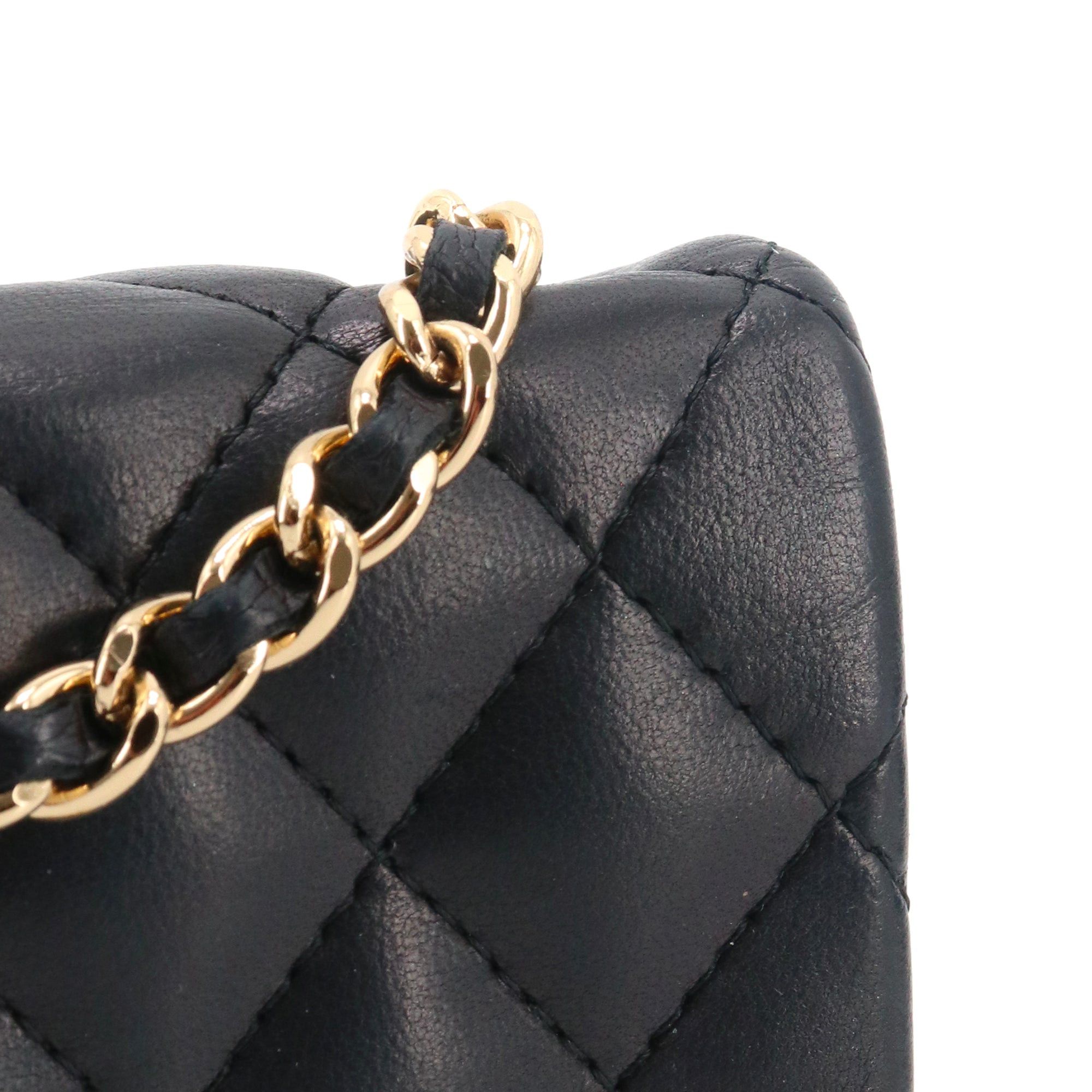 Chanel CHANEL - Chanel Classic/Timeless micro shoulder bag in black smooth leather Size ONE SIZE - 8 Thumbnail