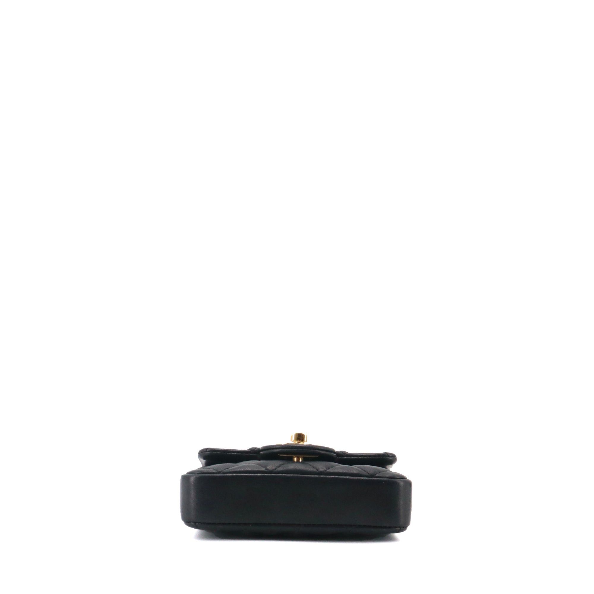Chanel CHANEL - Chanel Classic/Timeless micro shoulder bag in black smooth leather Size ONE SIZE - 4 Thumbnail