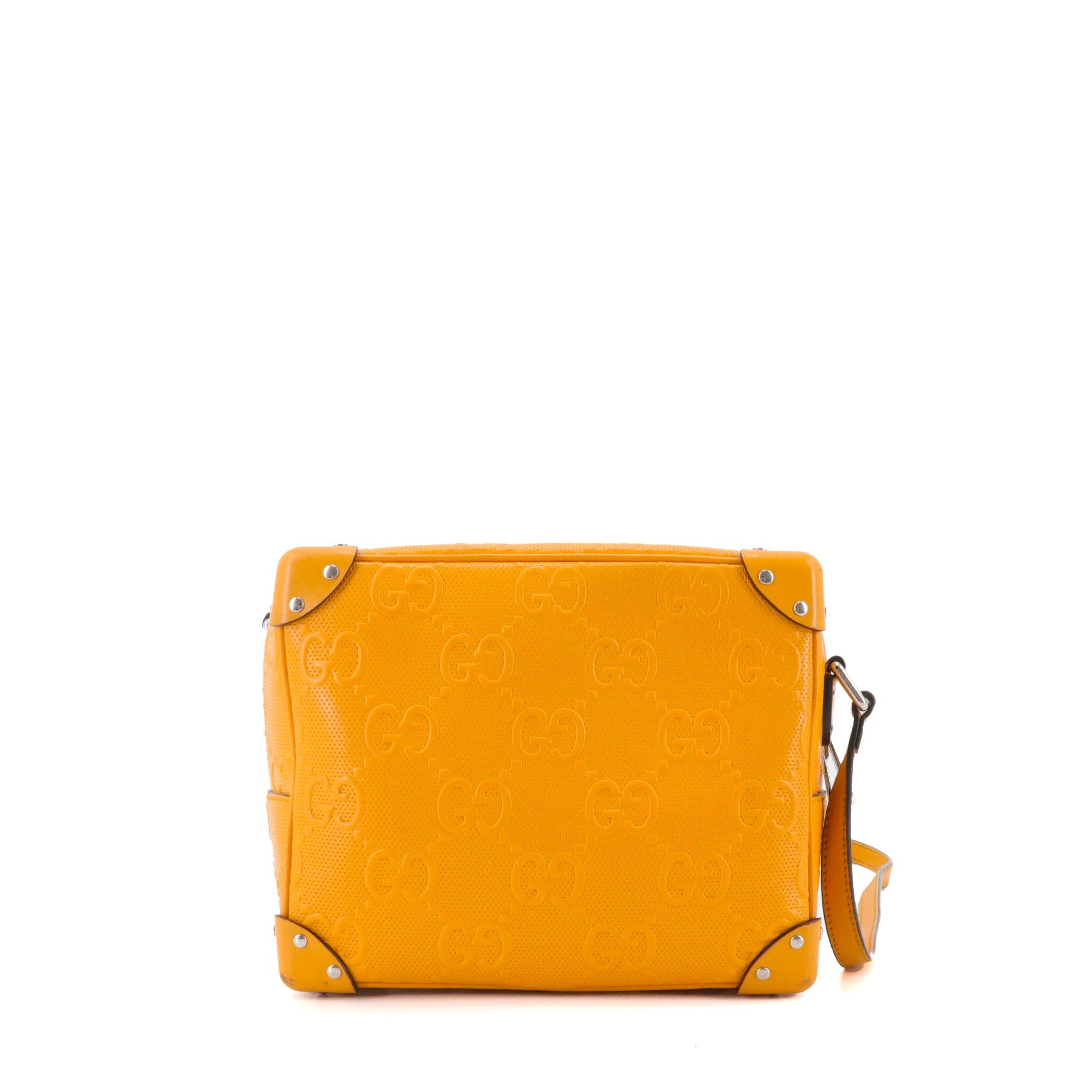 Gucci GUCCI - Gucci Malle shoulder bag in yellow perforated leather Size ONE SIZE - 3 Thumbnail
