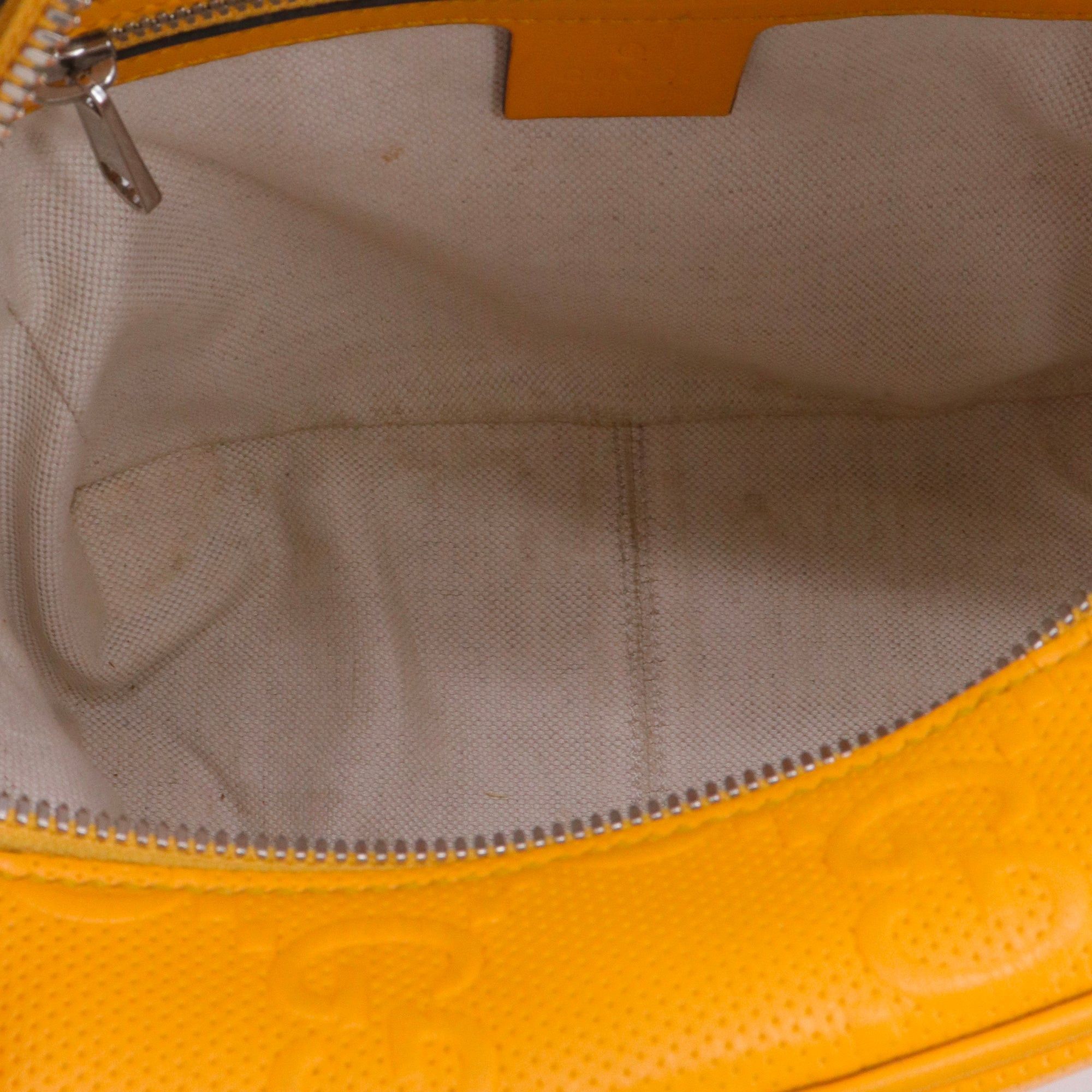 Gucci GUCCI - Gucci Malle shoulder bag in yellow perforated leather Size ONE SIZE - 11 Thumbnail